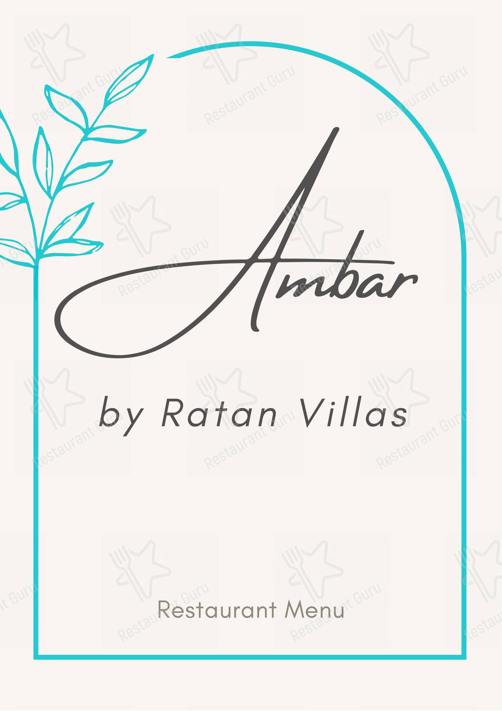 Ambar Fine Dine Restaurant - Menu