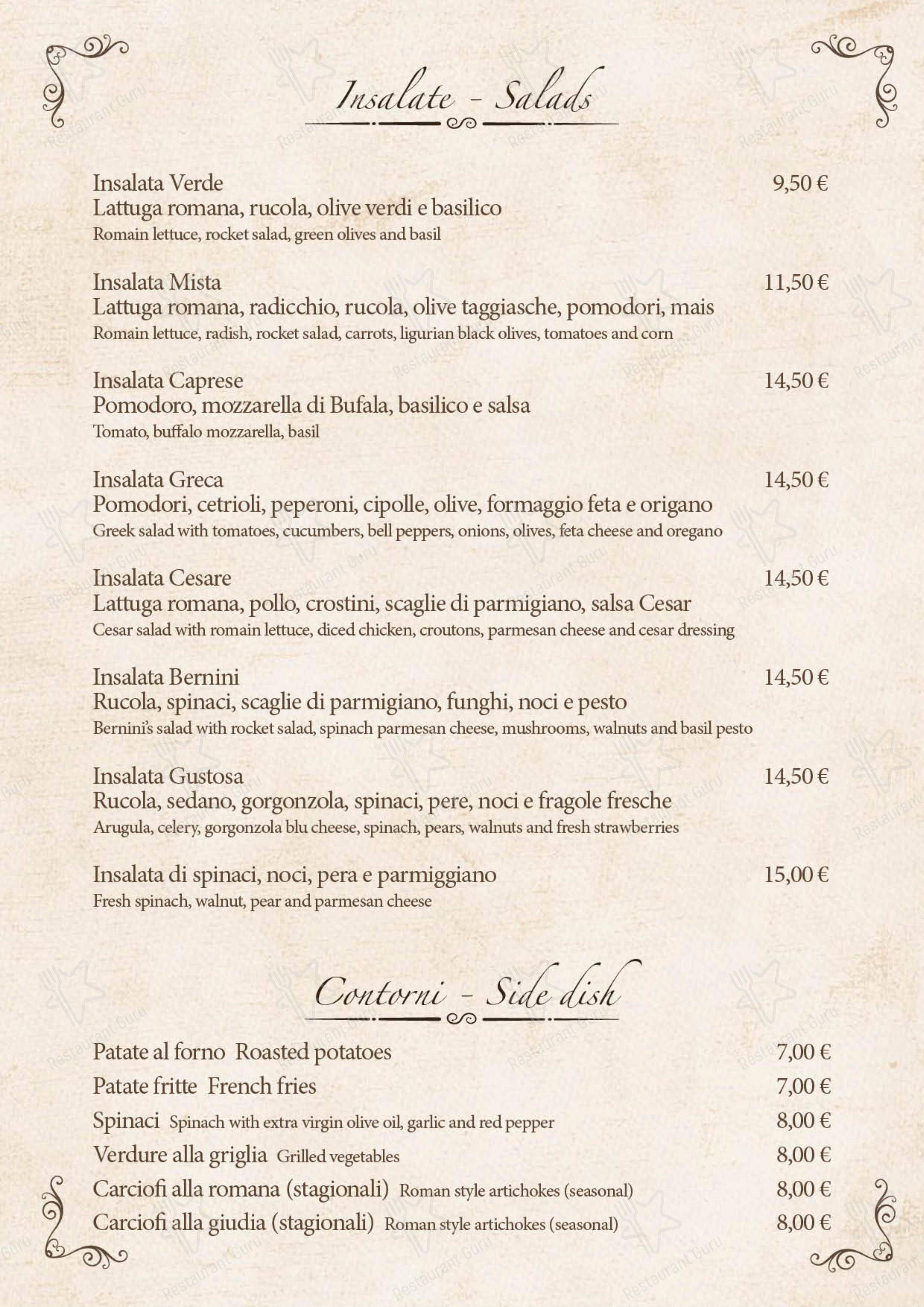 Menu per Bernini Ristorante ristorante