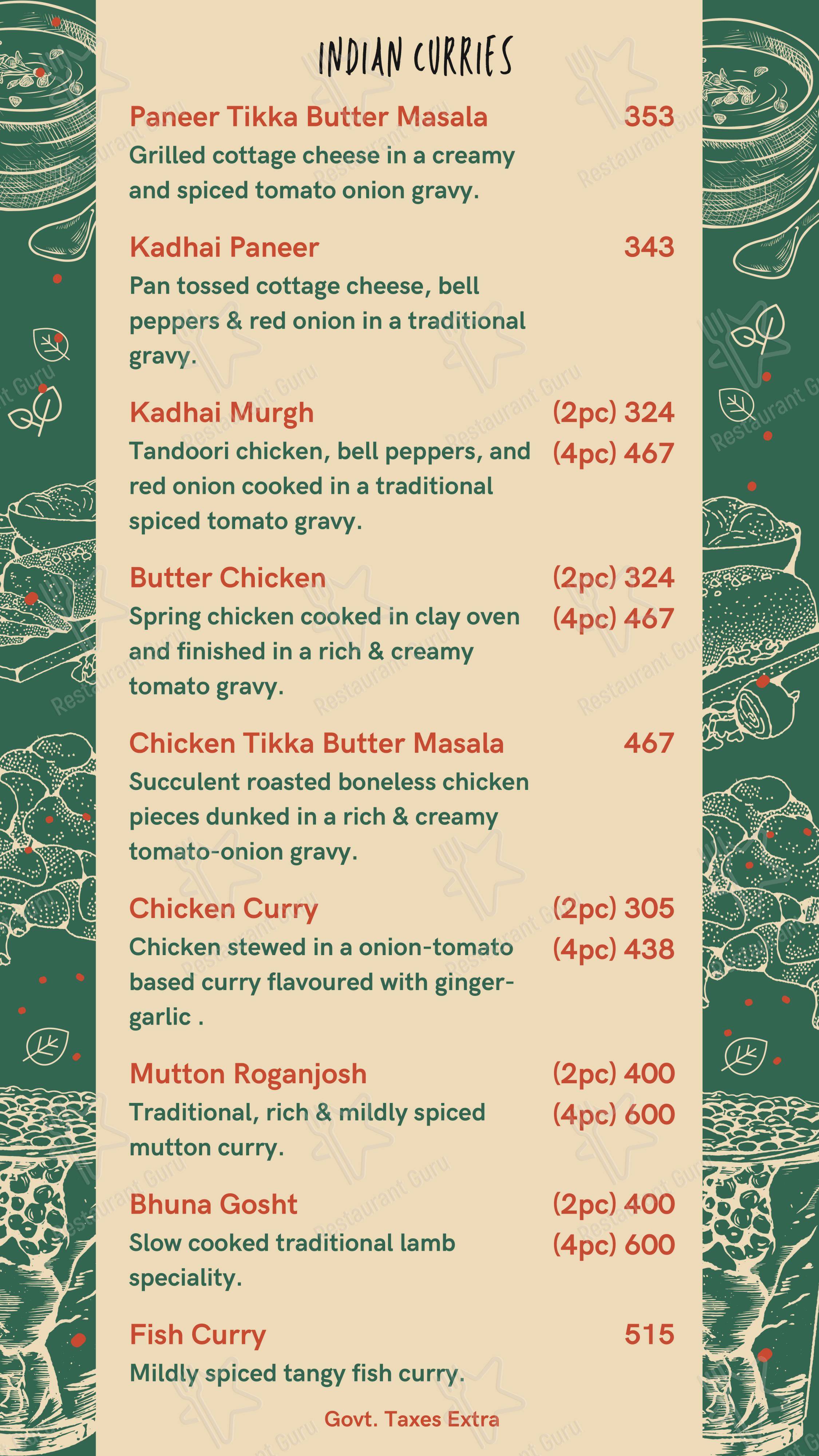 Cafe Vagabond in New Delhi - Menu