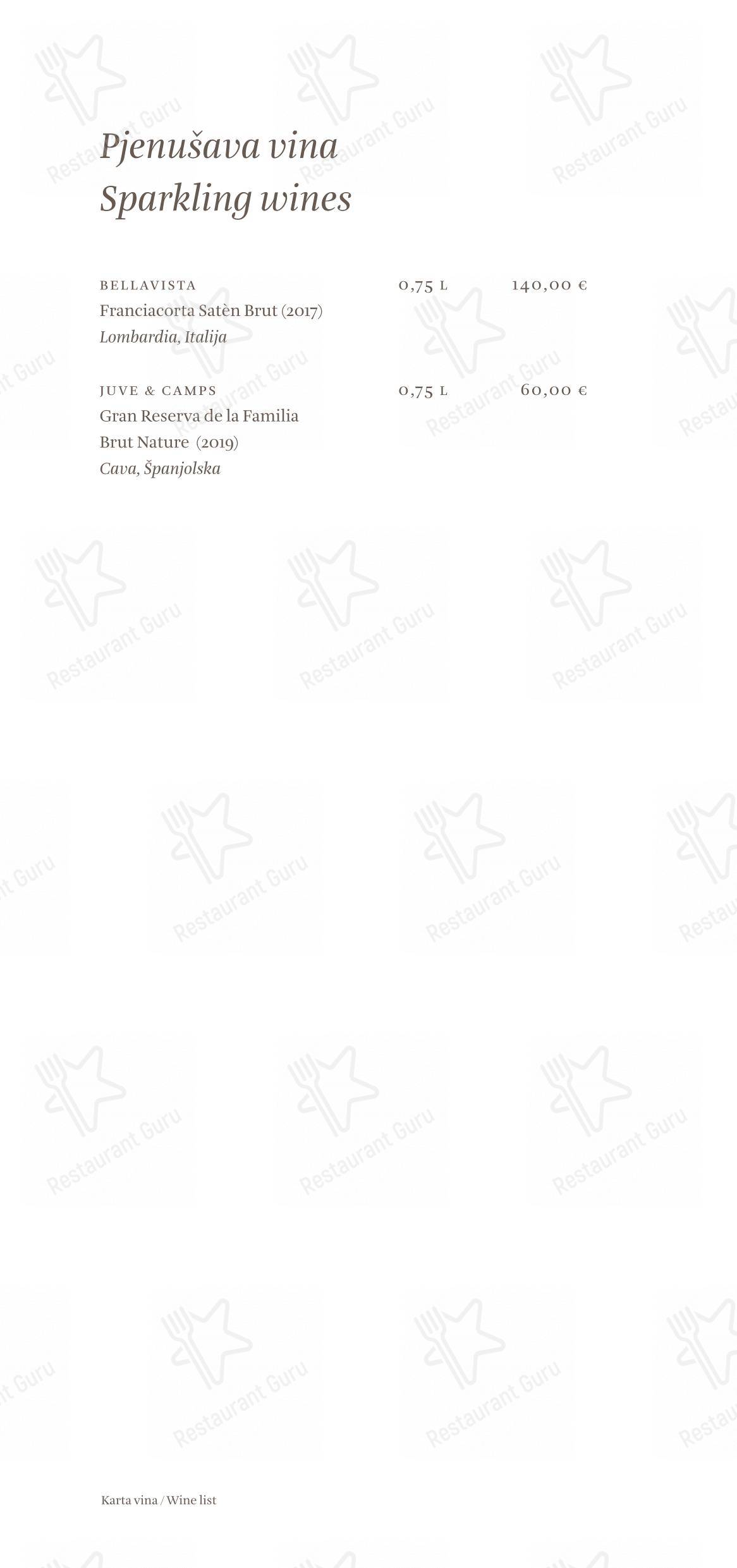 Menu di Cap Aureo Signature Restaurant - Основное меню