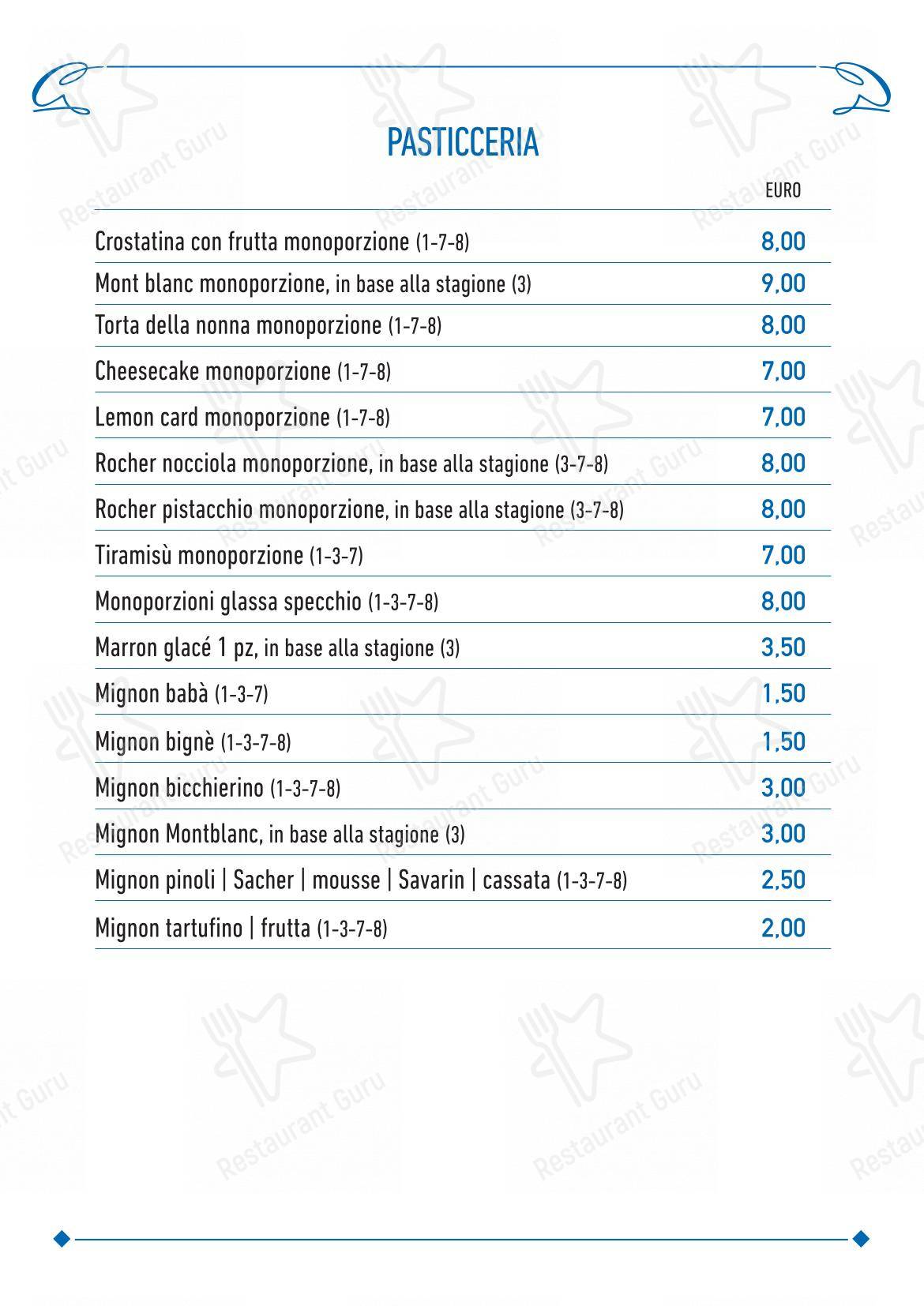 Cavalletti Caffè in Roma - 菜单