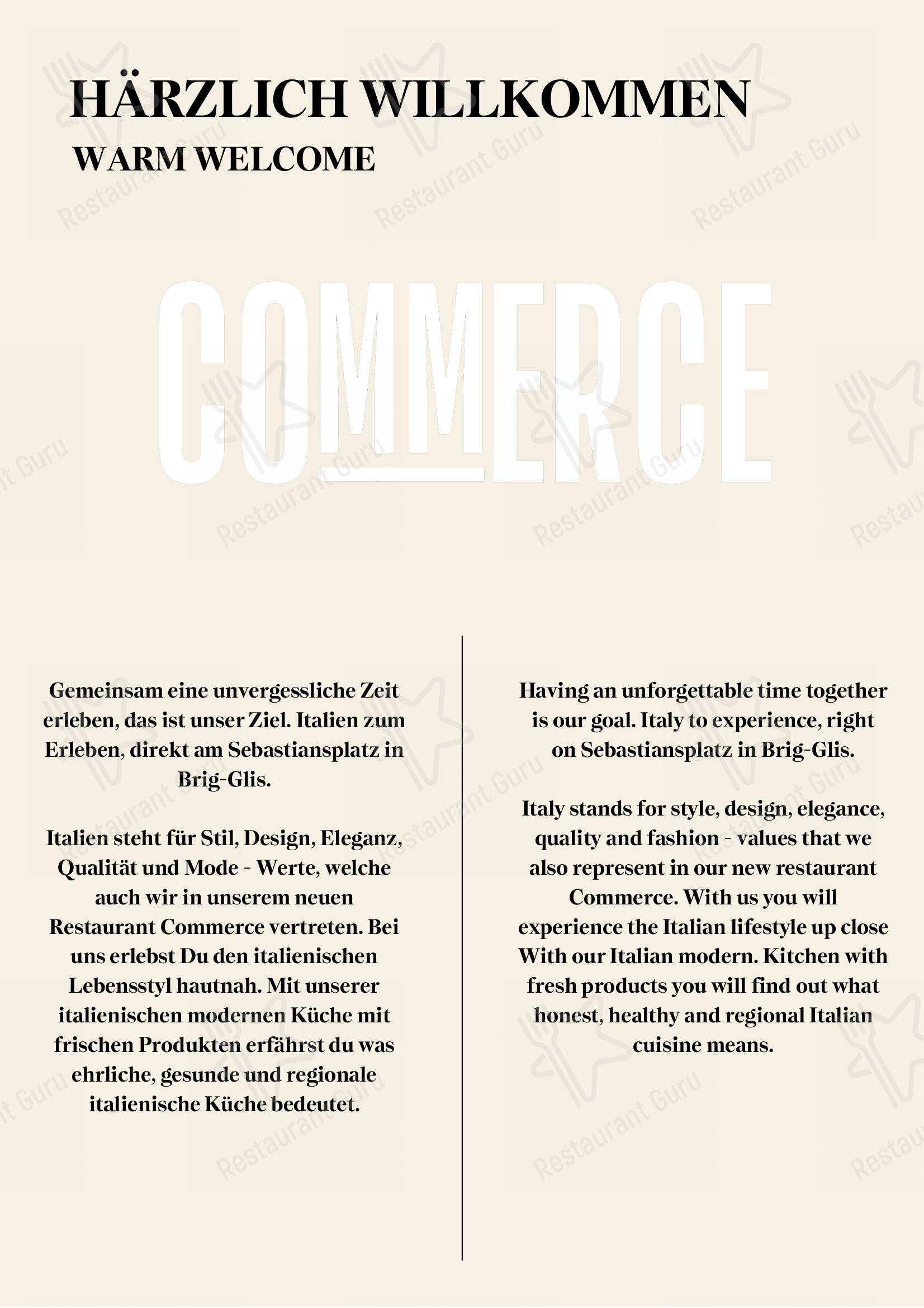 Commerce - Ristorante e Pizzeria dans Brig - Menu