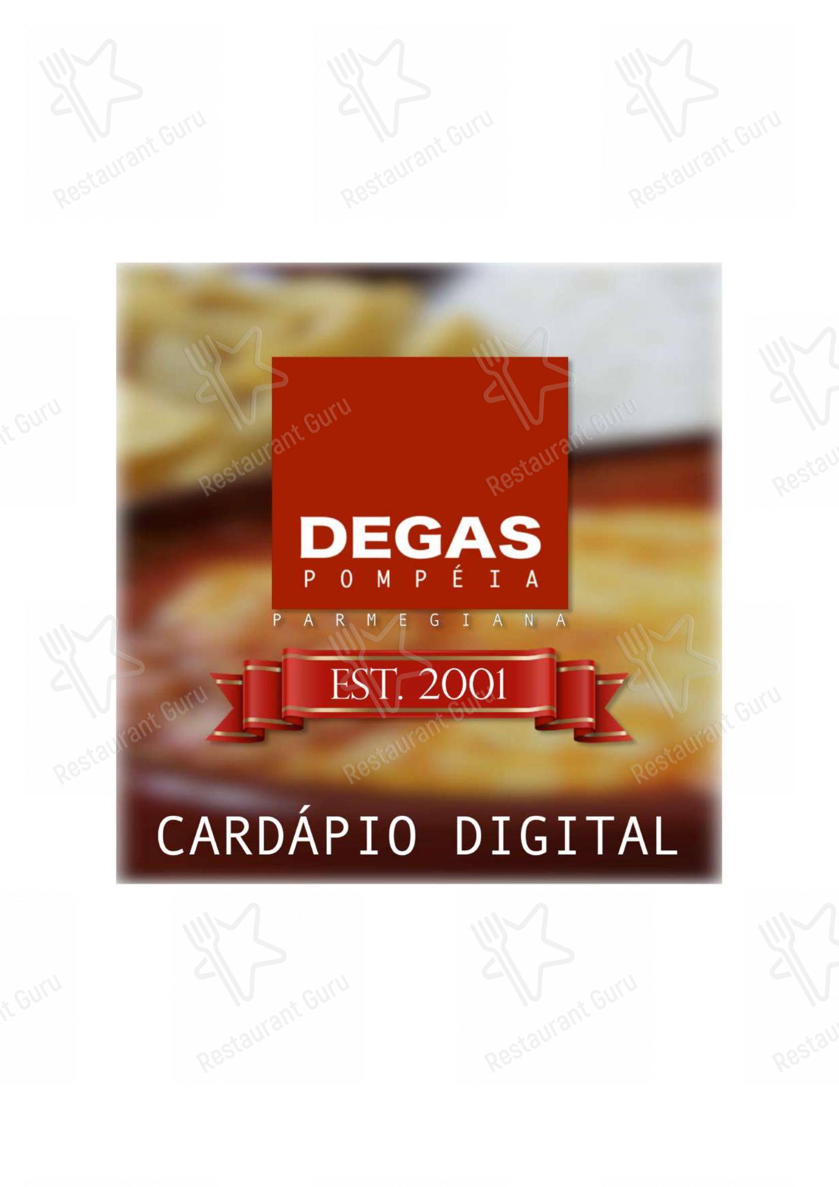 Menu para Degas Pompéia churrascaria