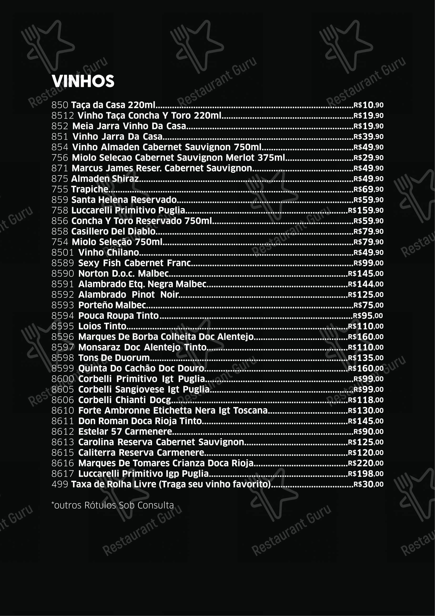 Menu para Domenico Ristorante Pizzaria em Curitiba