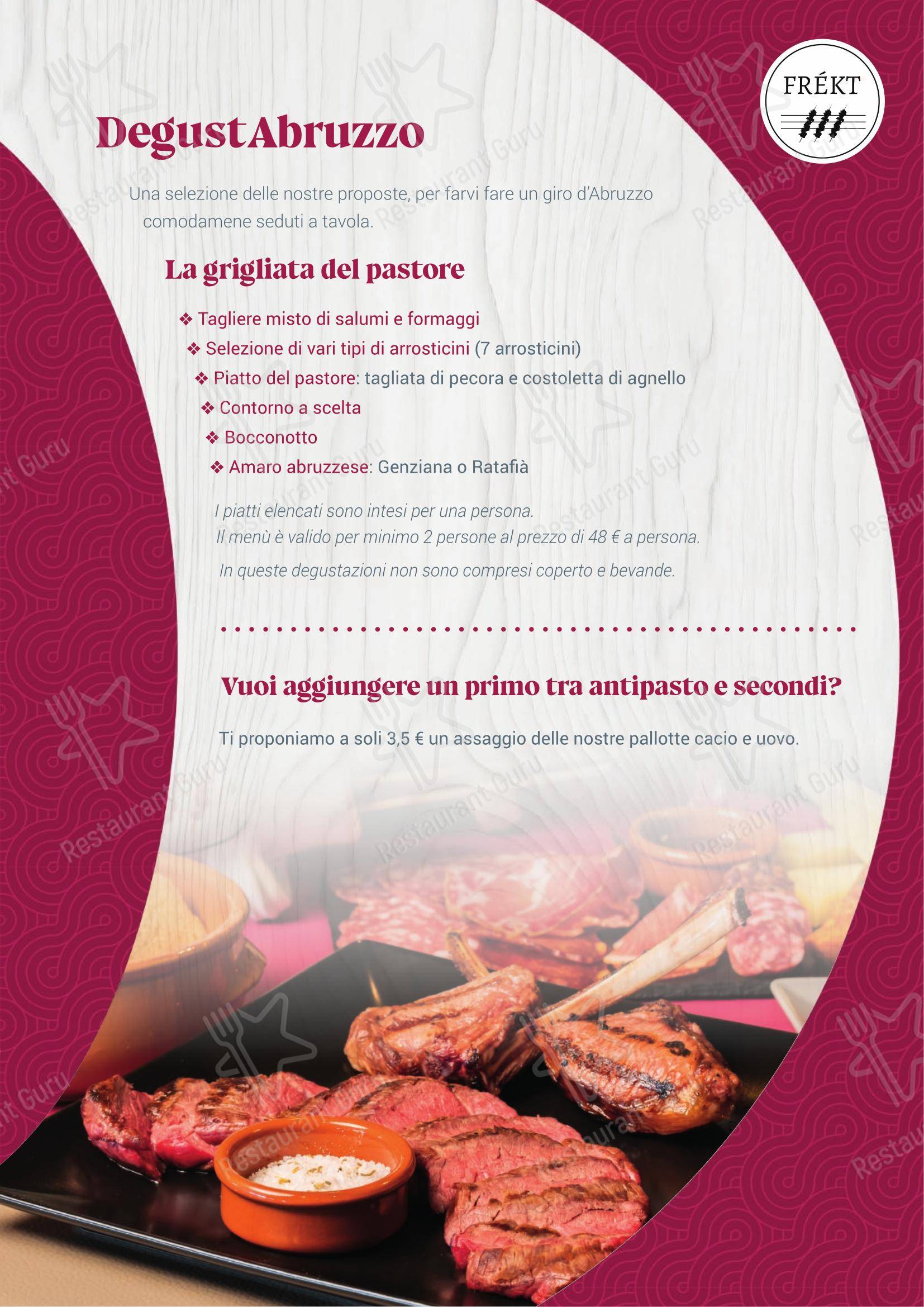FREKT RISTORANTE ABRUZZESE in Verona - Menu