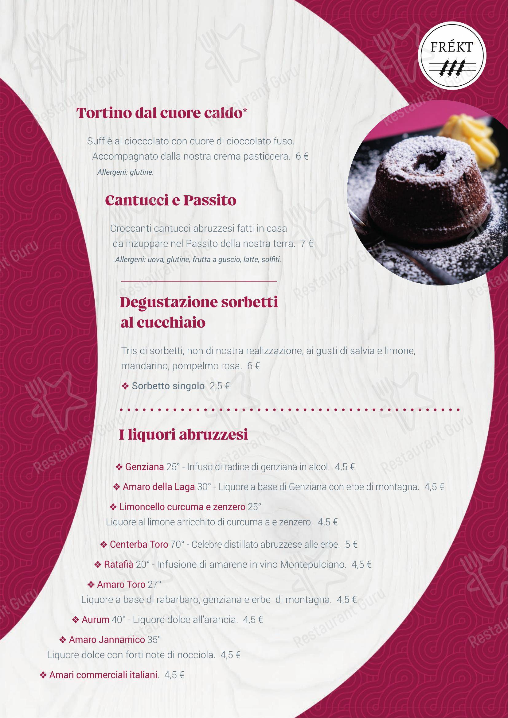Menu per FREKT RISTORANTE ABRUZZESE ristorante