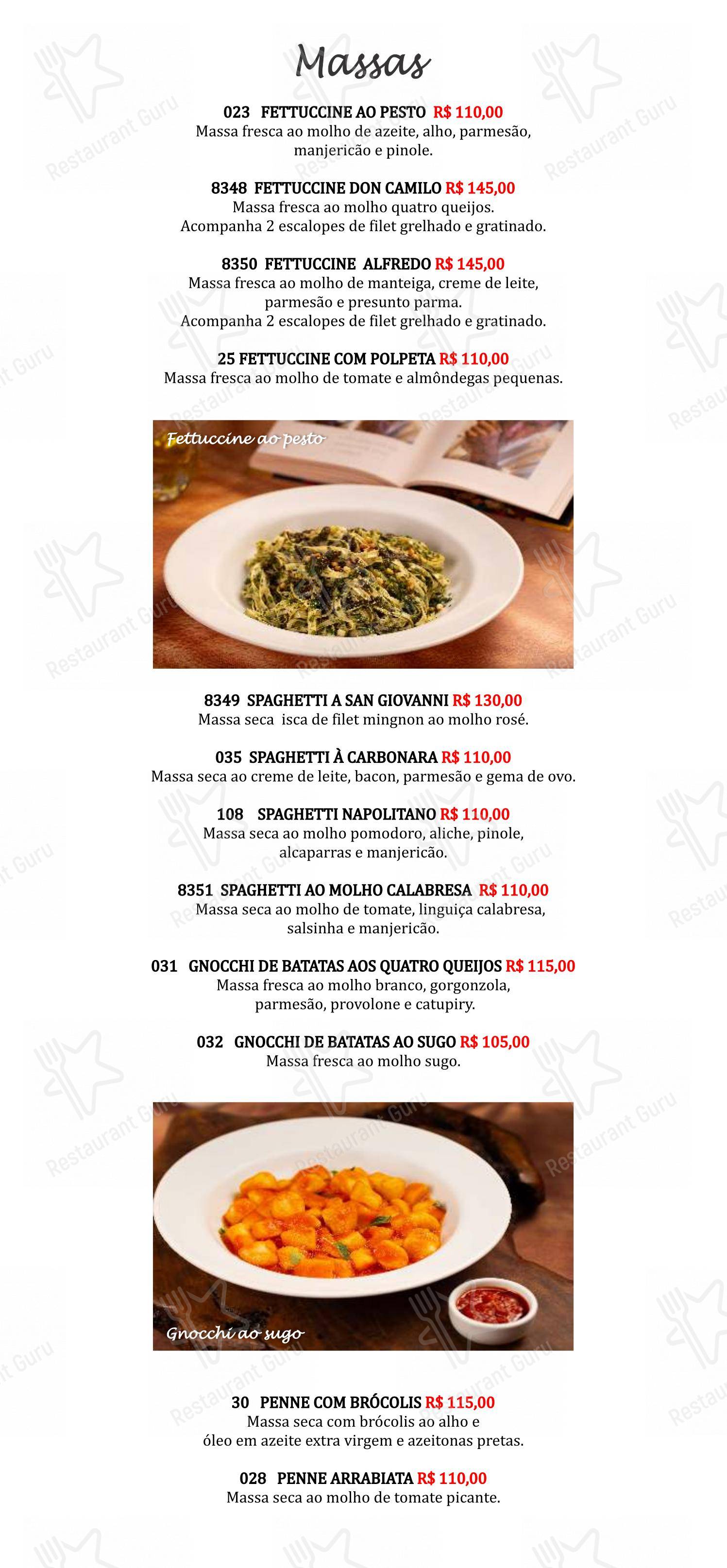 Famiglia Mancini Trattoria em São Paulo - Menu bar