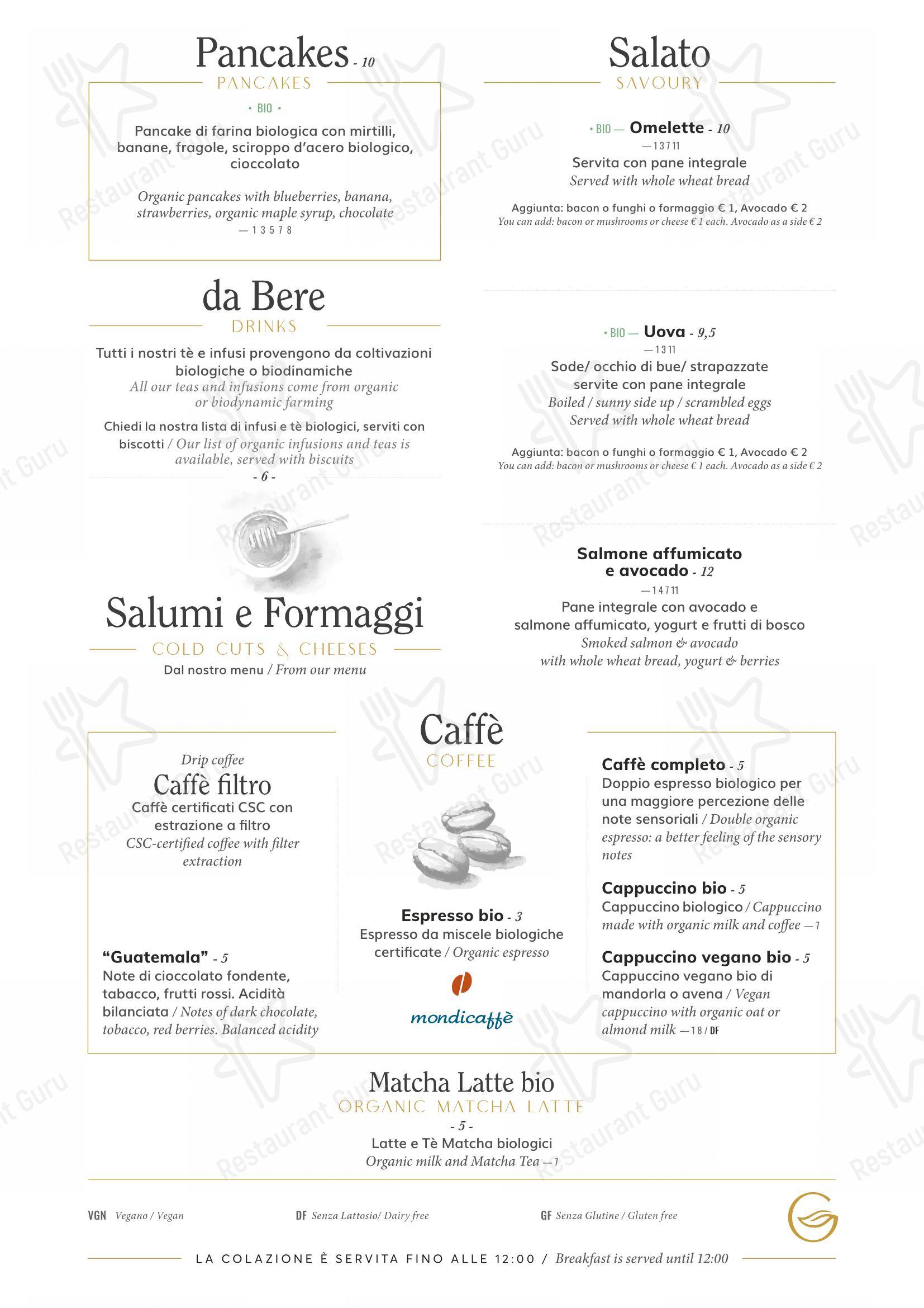 Menu di Ginger - Spagna