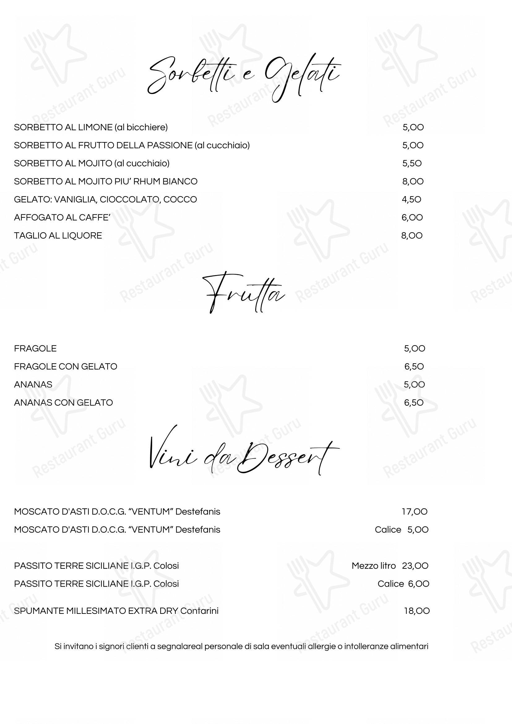 Menu di I Soliti Ignoti - Menu