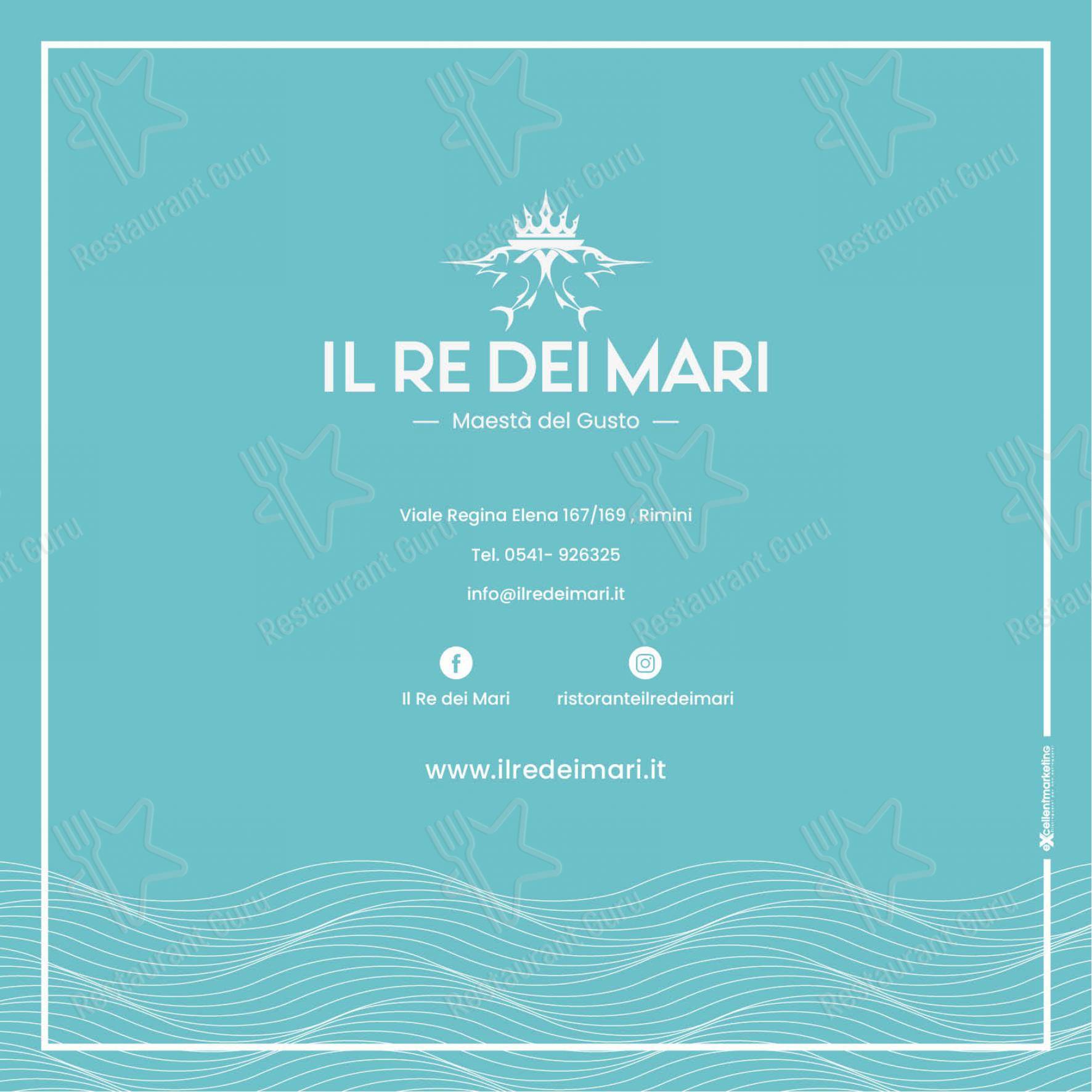 Menu bar per Il Re Dei Mari ristorante