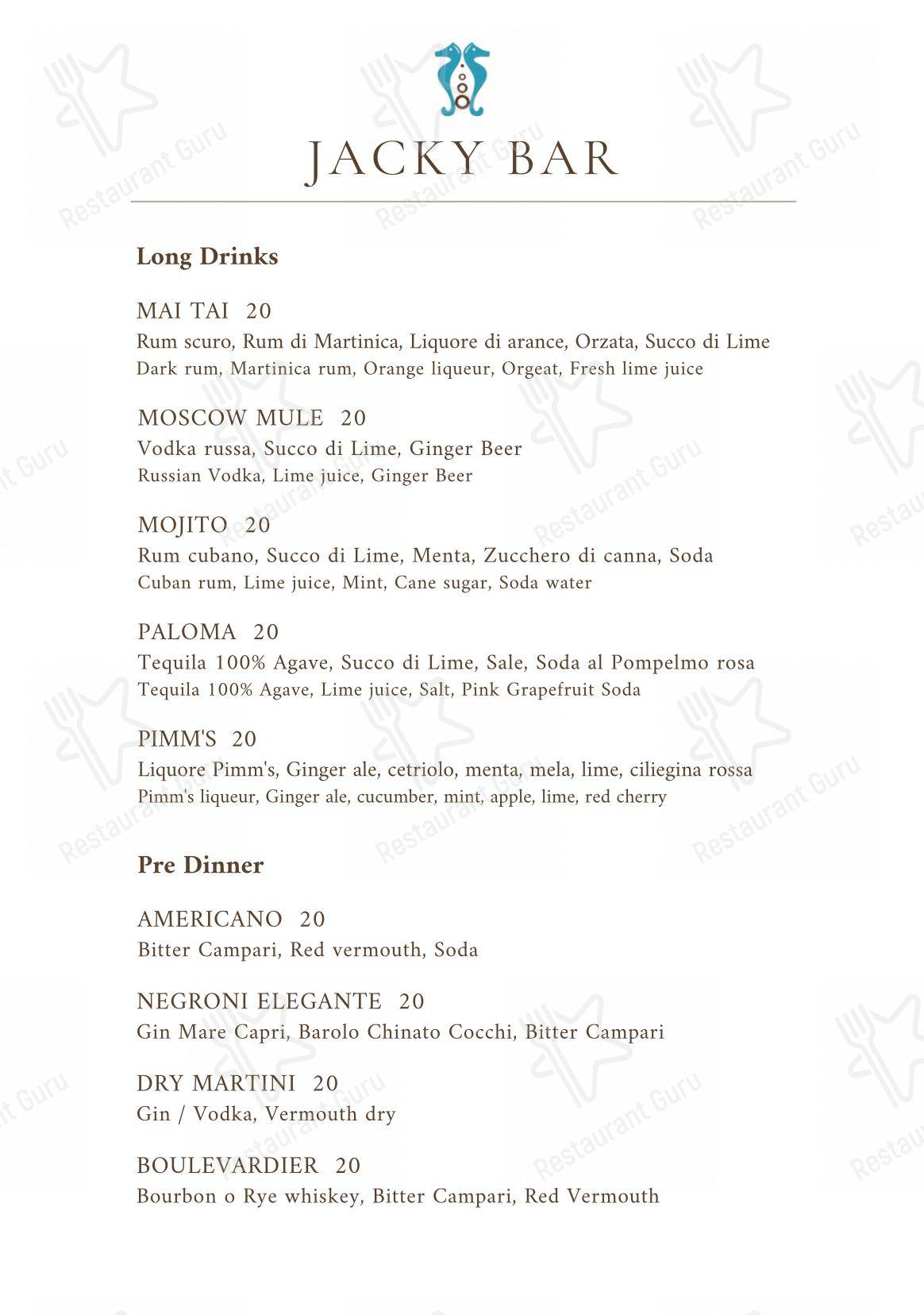 Menu di Jacky Bar - Menu