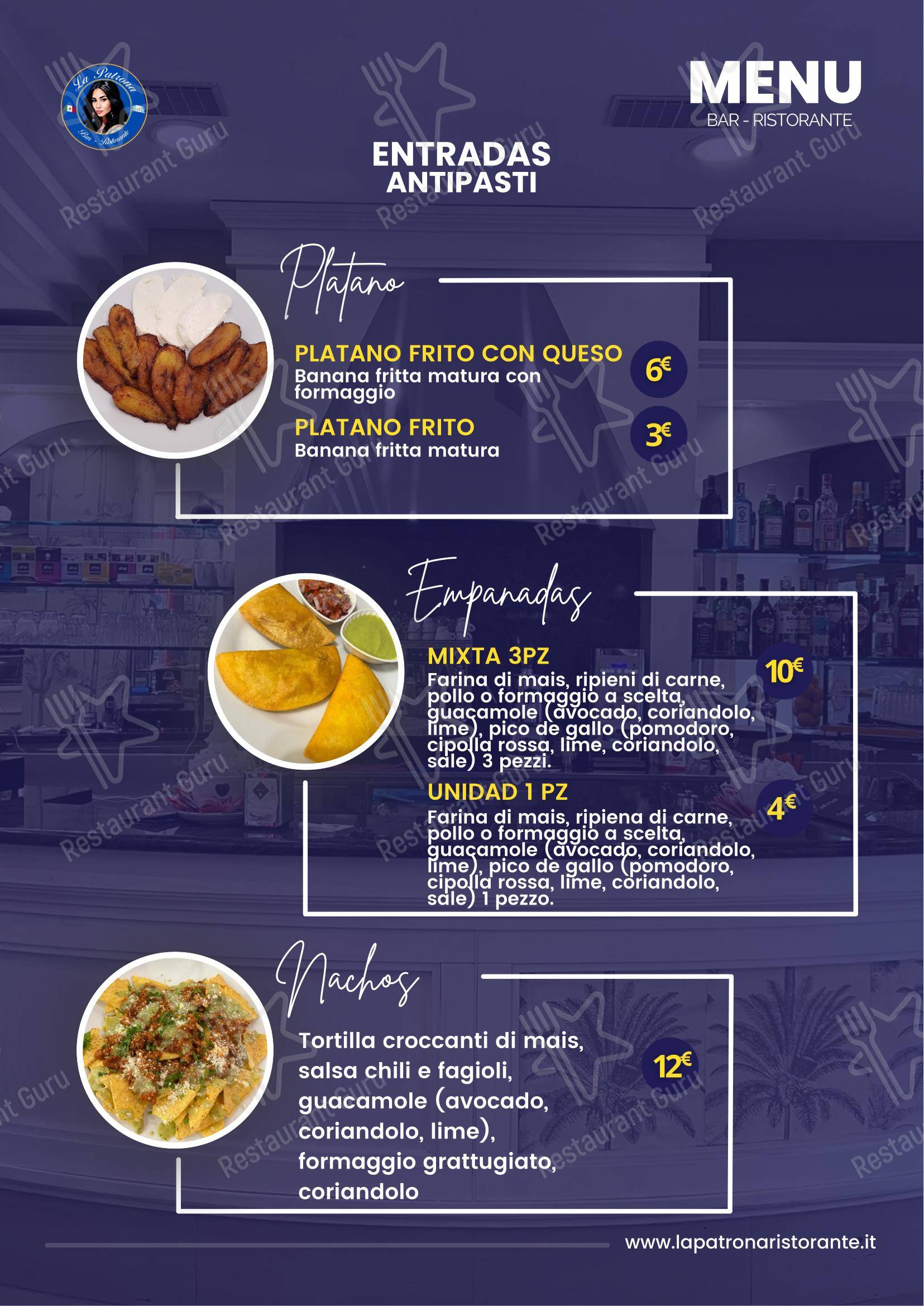 Menu di LA PATRONA - Menu