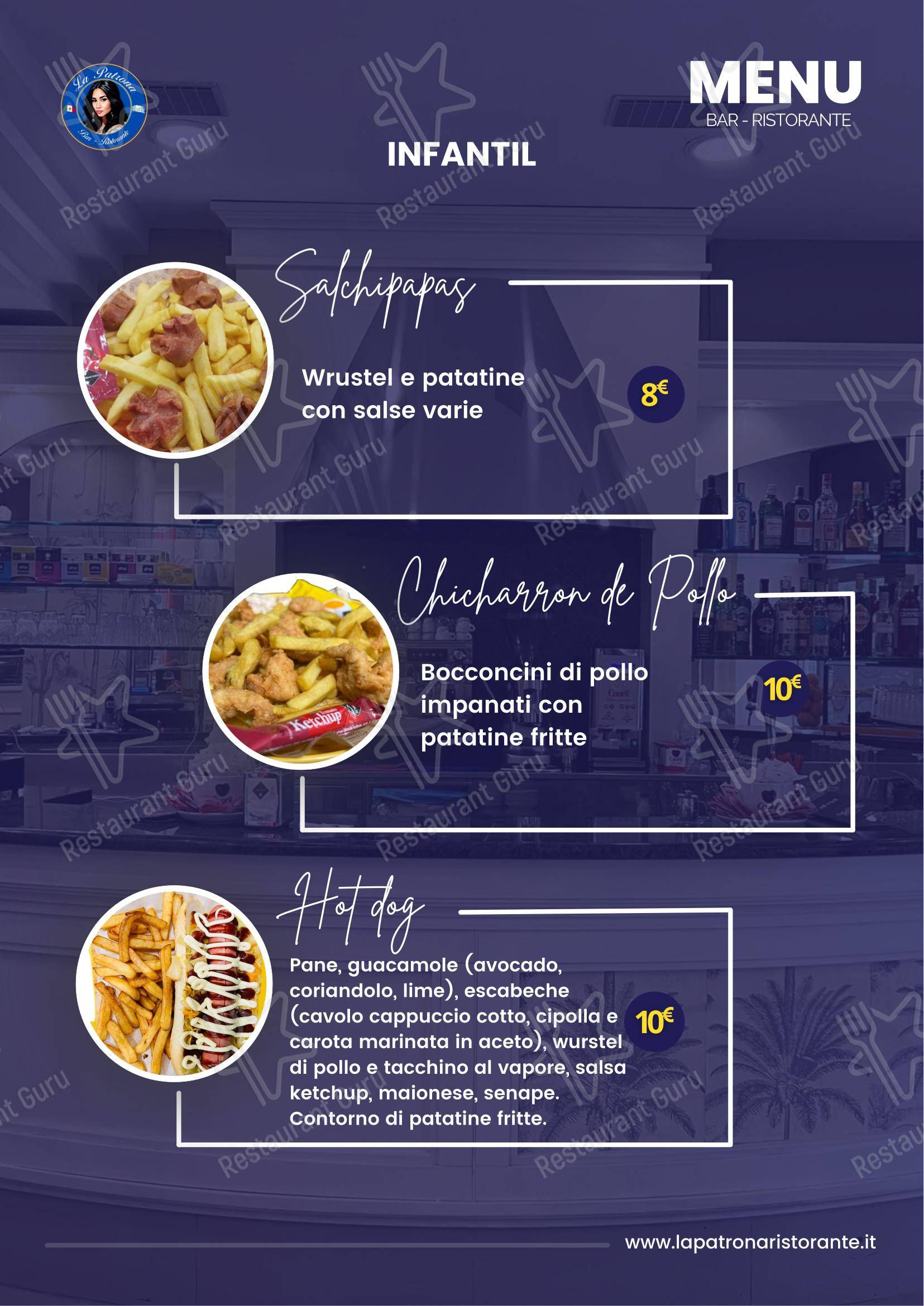 LA PATRONA in Milano - Menu