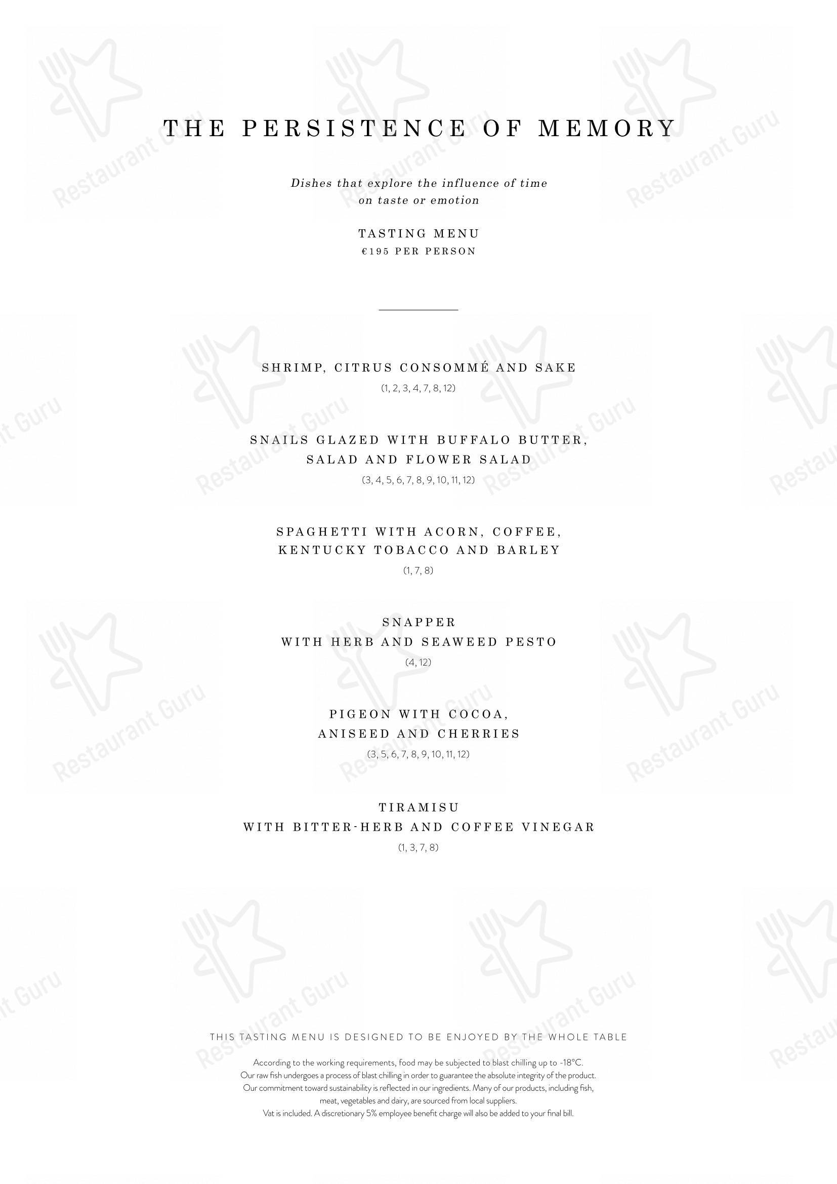 Menu bar per La Terrazza ristorante