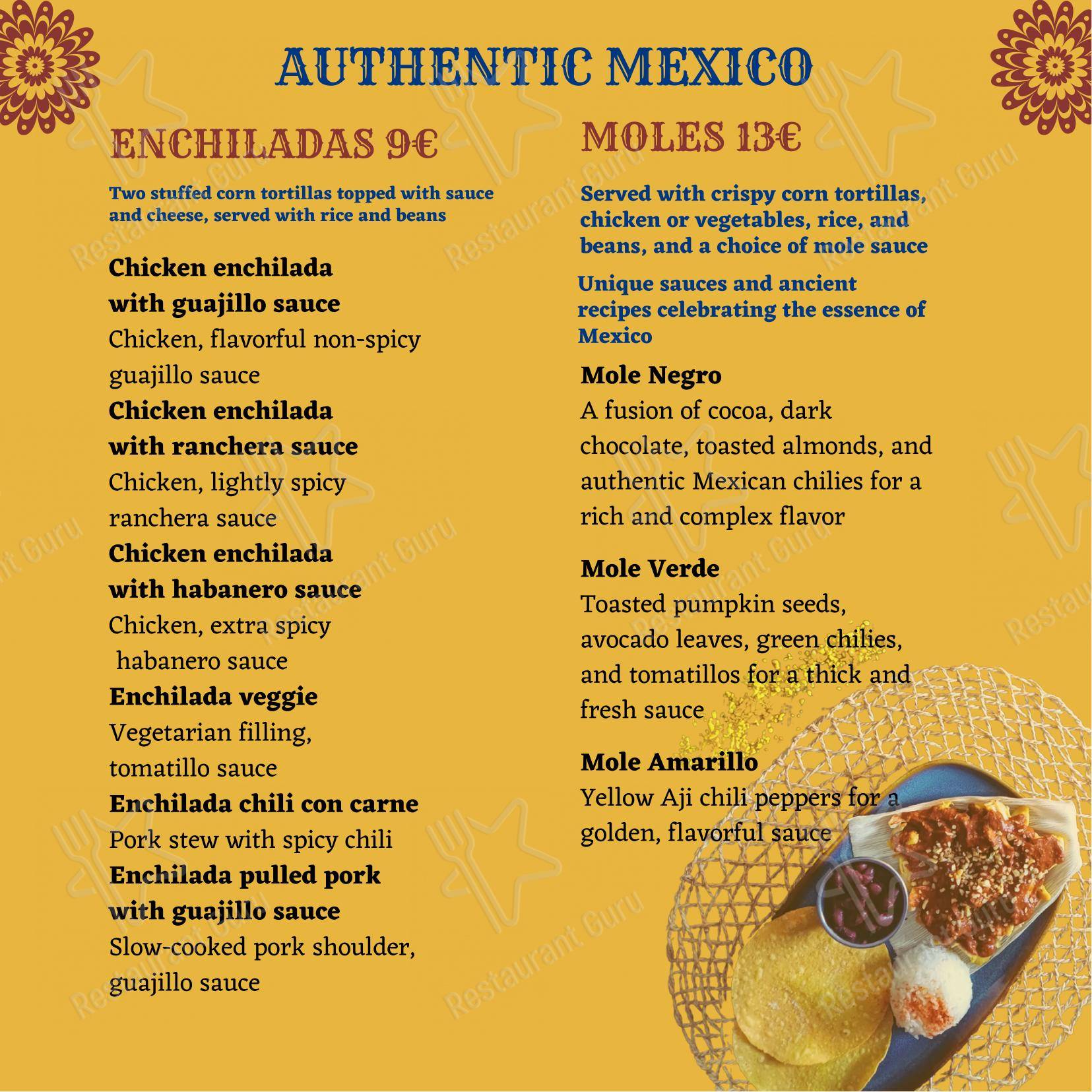 Menu di Las Rosas - 菜单