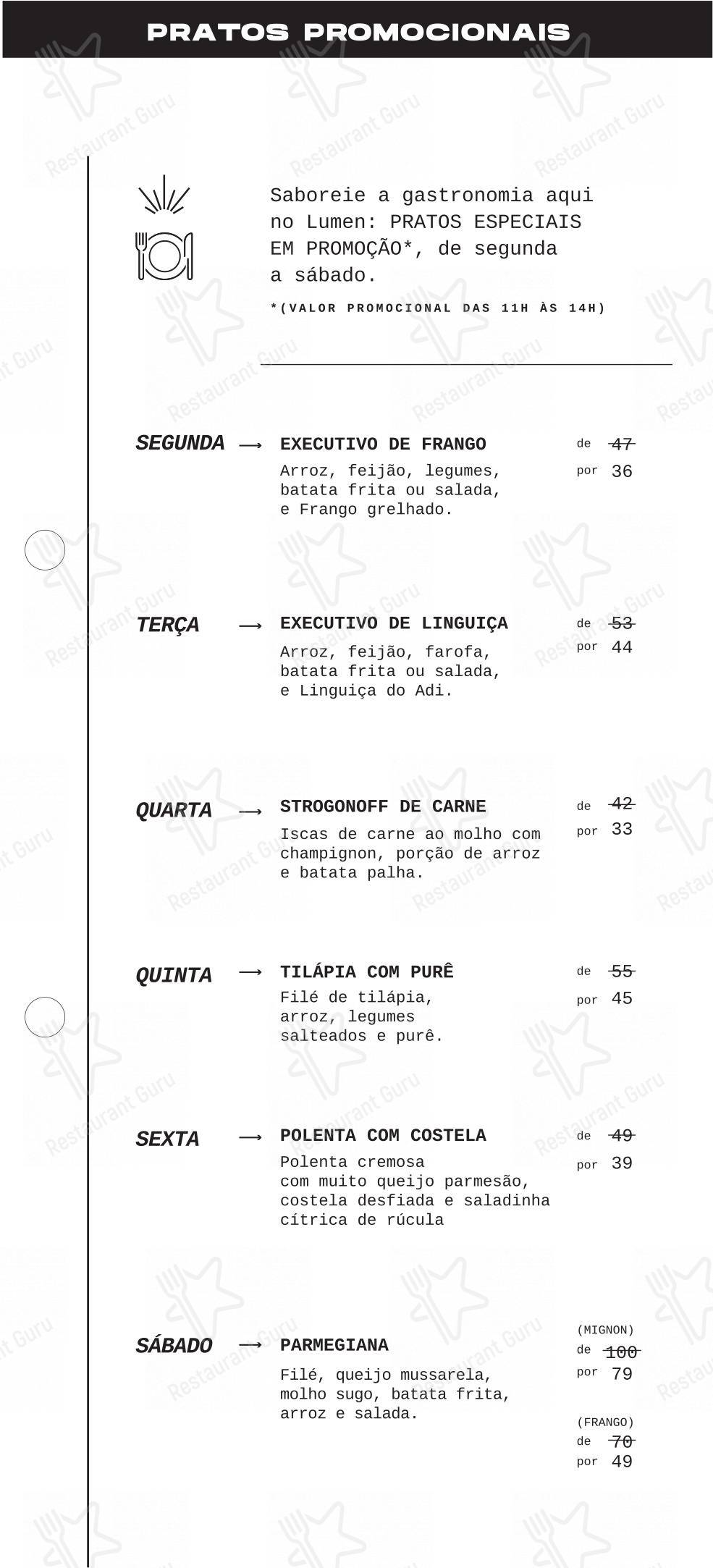 Lumen Café + Gastronomia - Menu bar