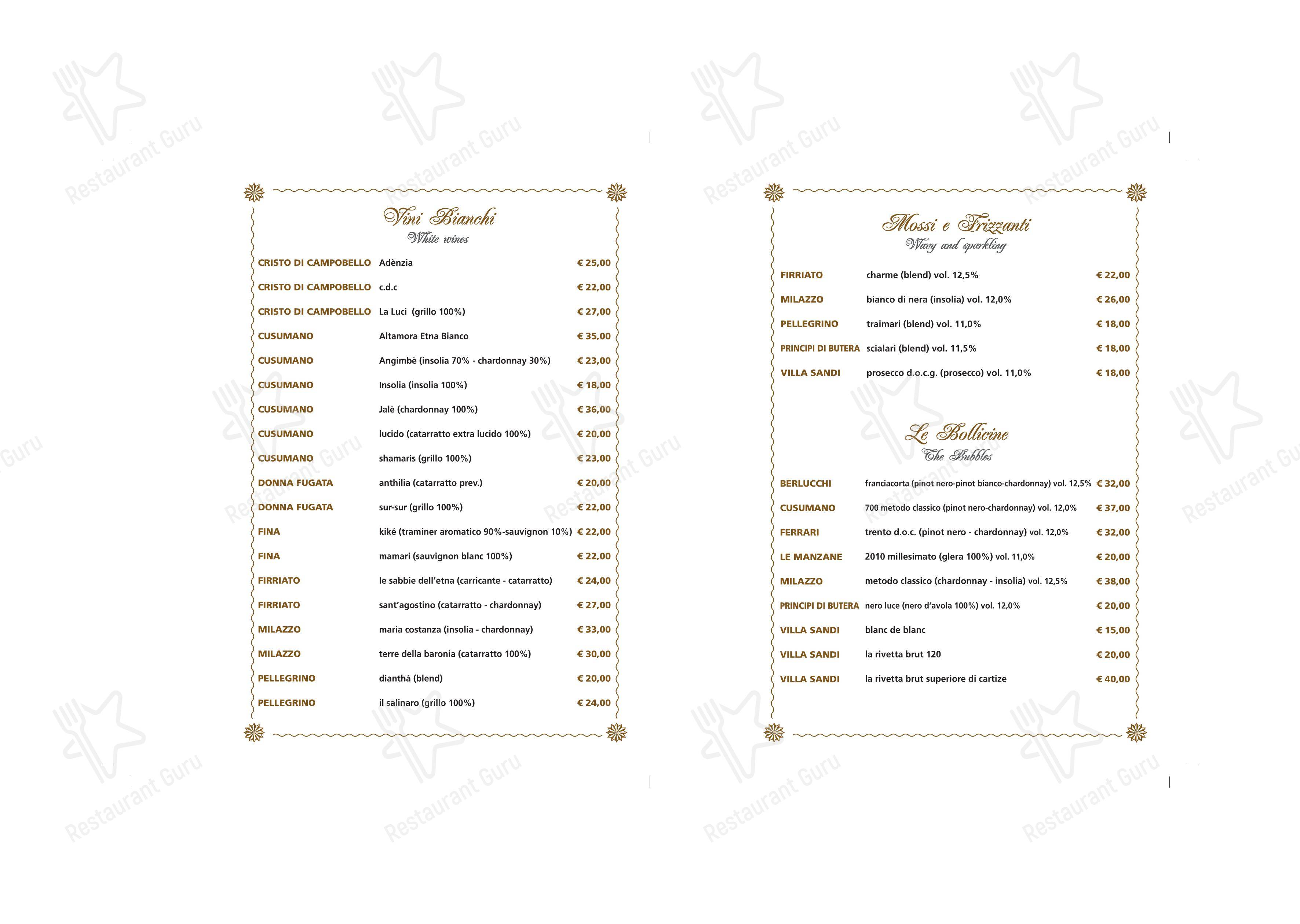 Menu di Masè Ristorante Di Pesce Aci Castello - Menu