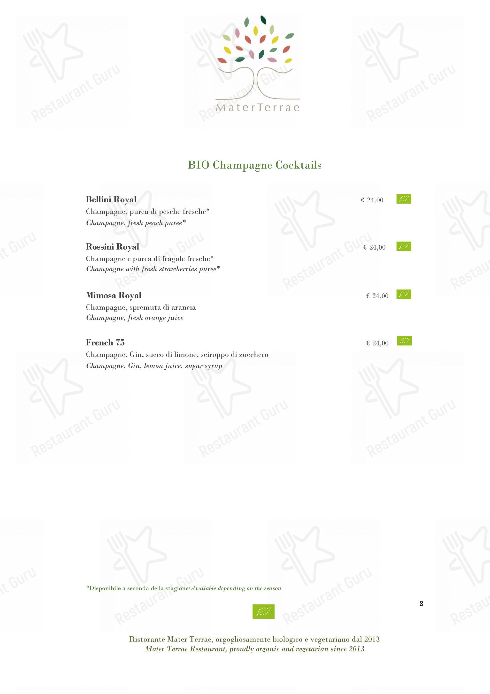Menu di Mater Terrae - Takeaway Menu
