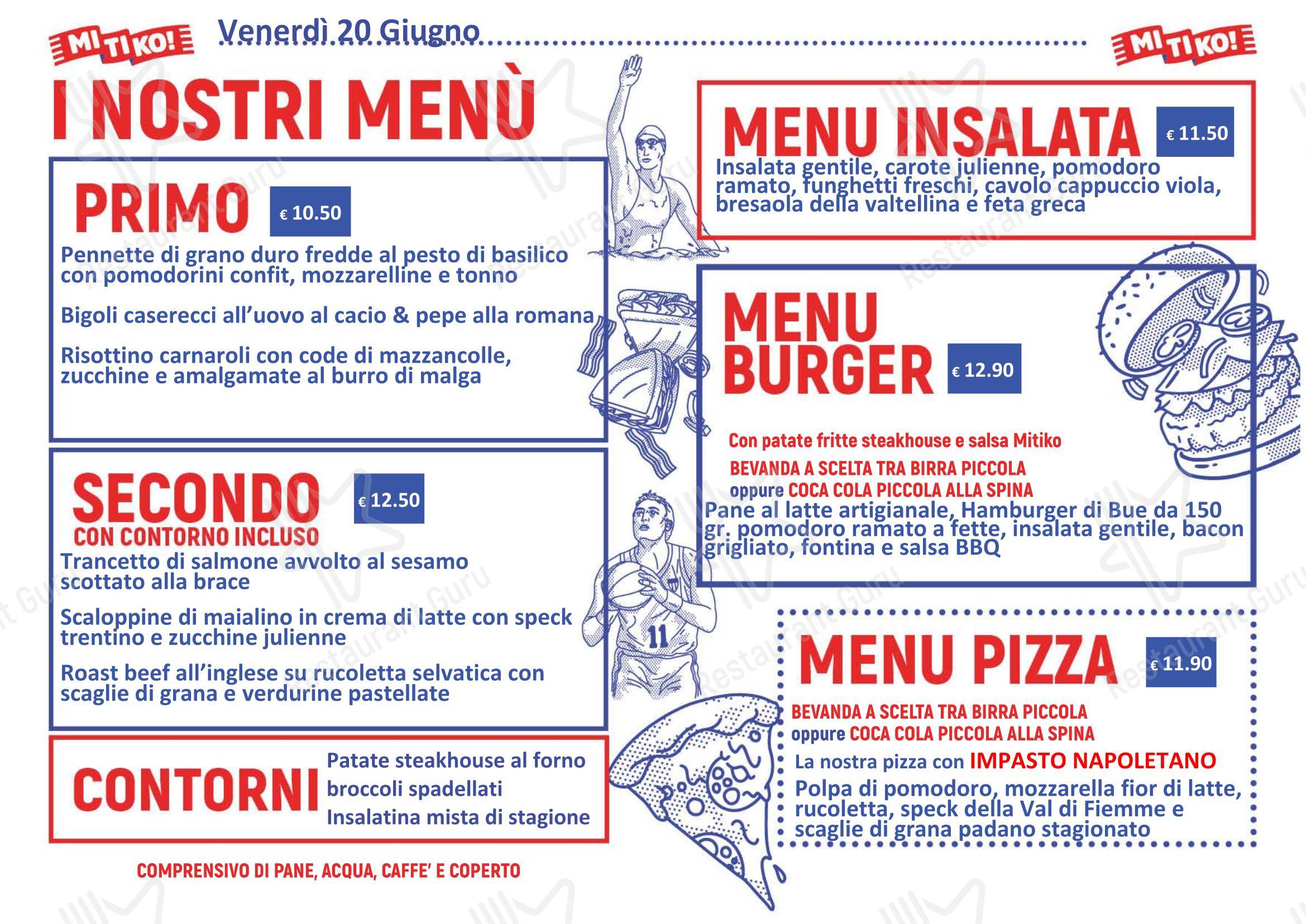 Основное меню per Mitiko - Ristorante sportivo, Pizzeria e Burger in Verona