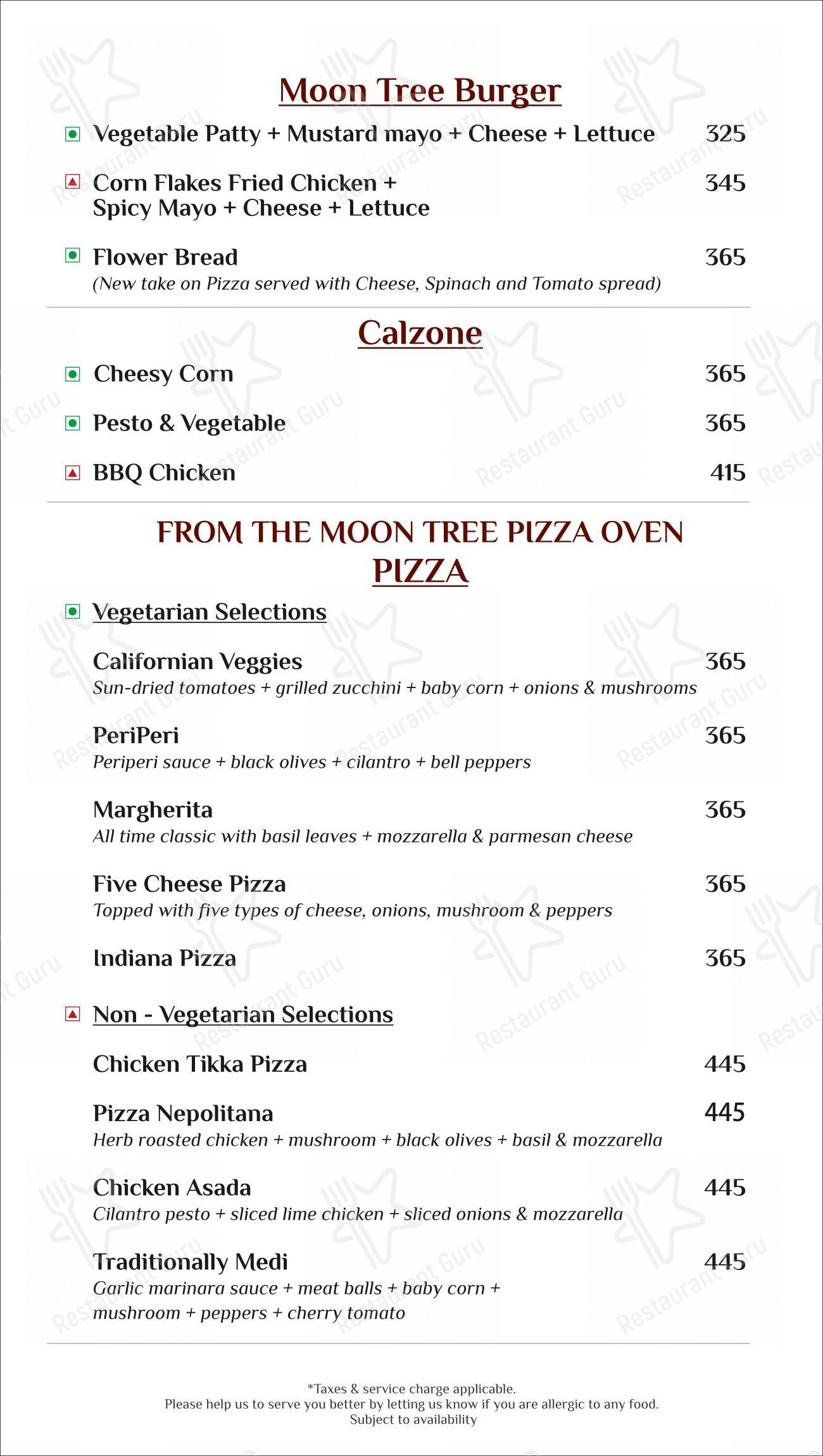 Moon Tree Cafe in Kolhapur - Menu