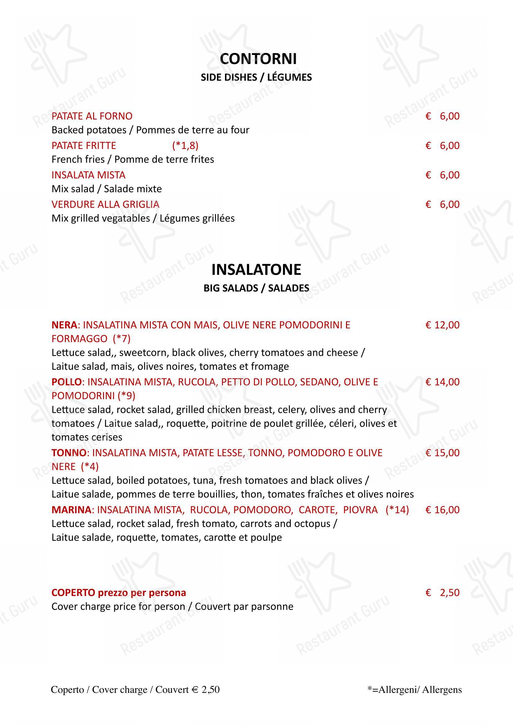Menu per Ristorante Pizzeria Due Colonne in Venezia