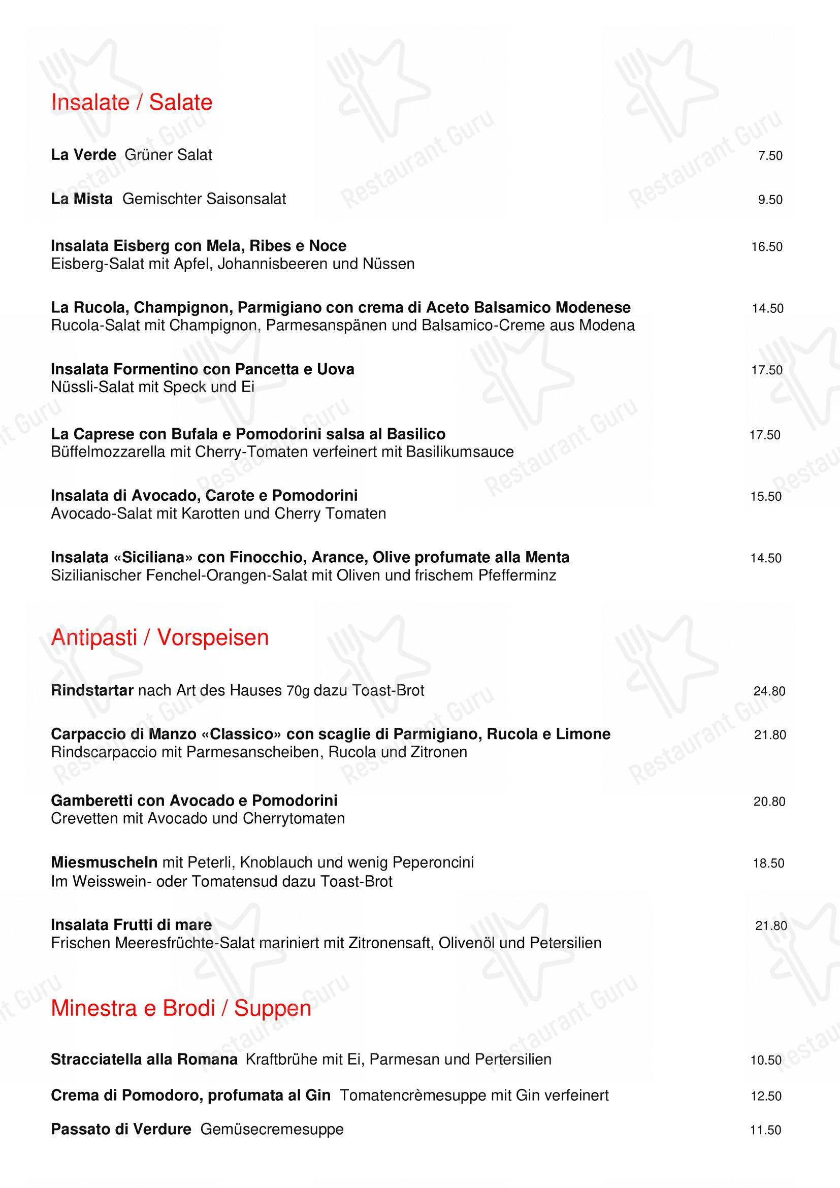 Menu bar per PAPARAZZI Restaurant Pizzeria Bar in Bülach