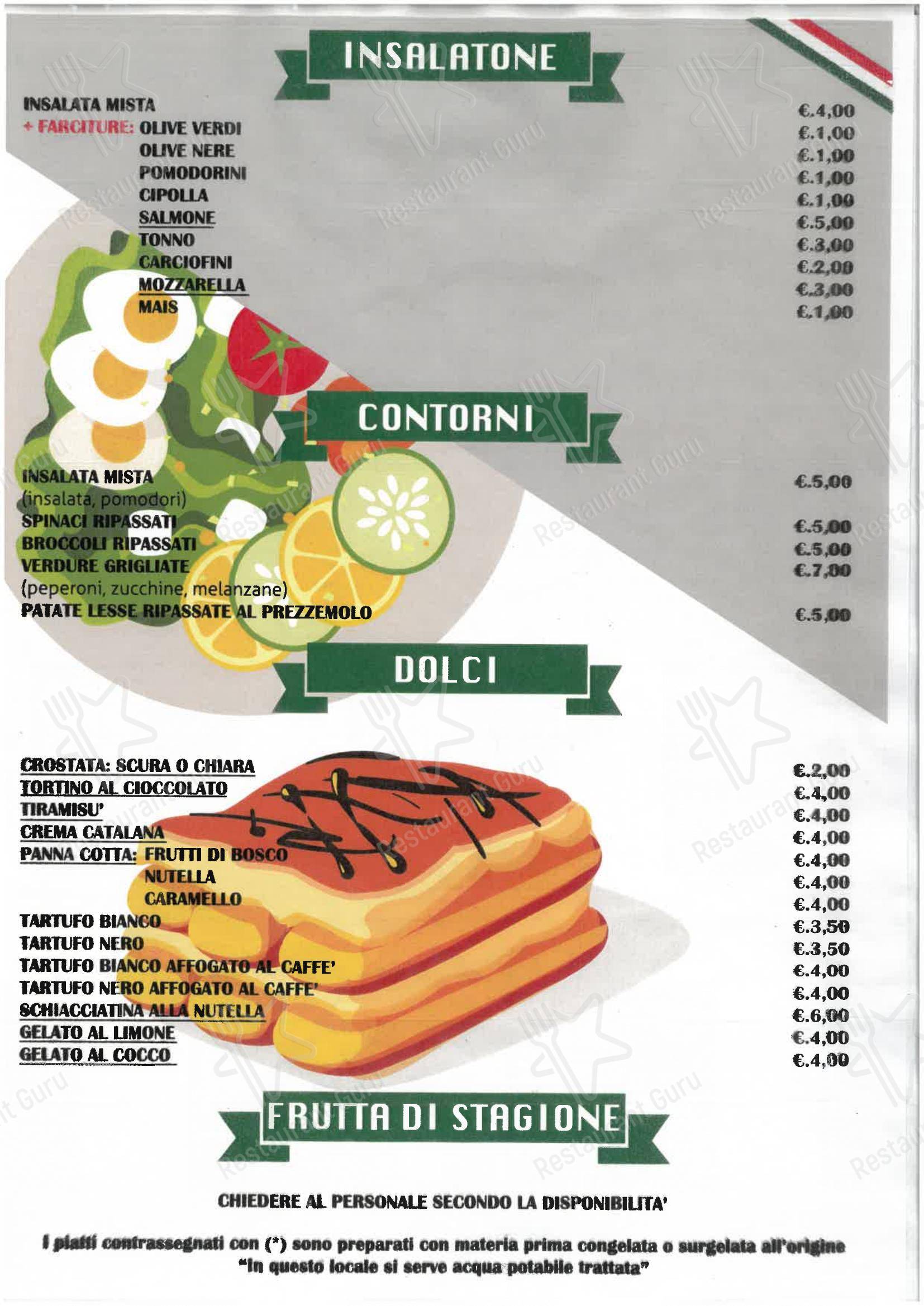 Menu per Pizza E Vai ristorante