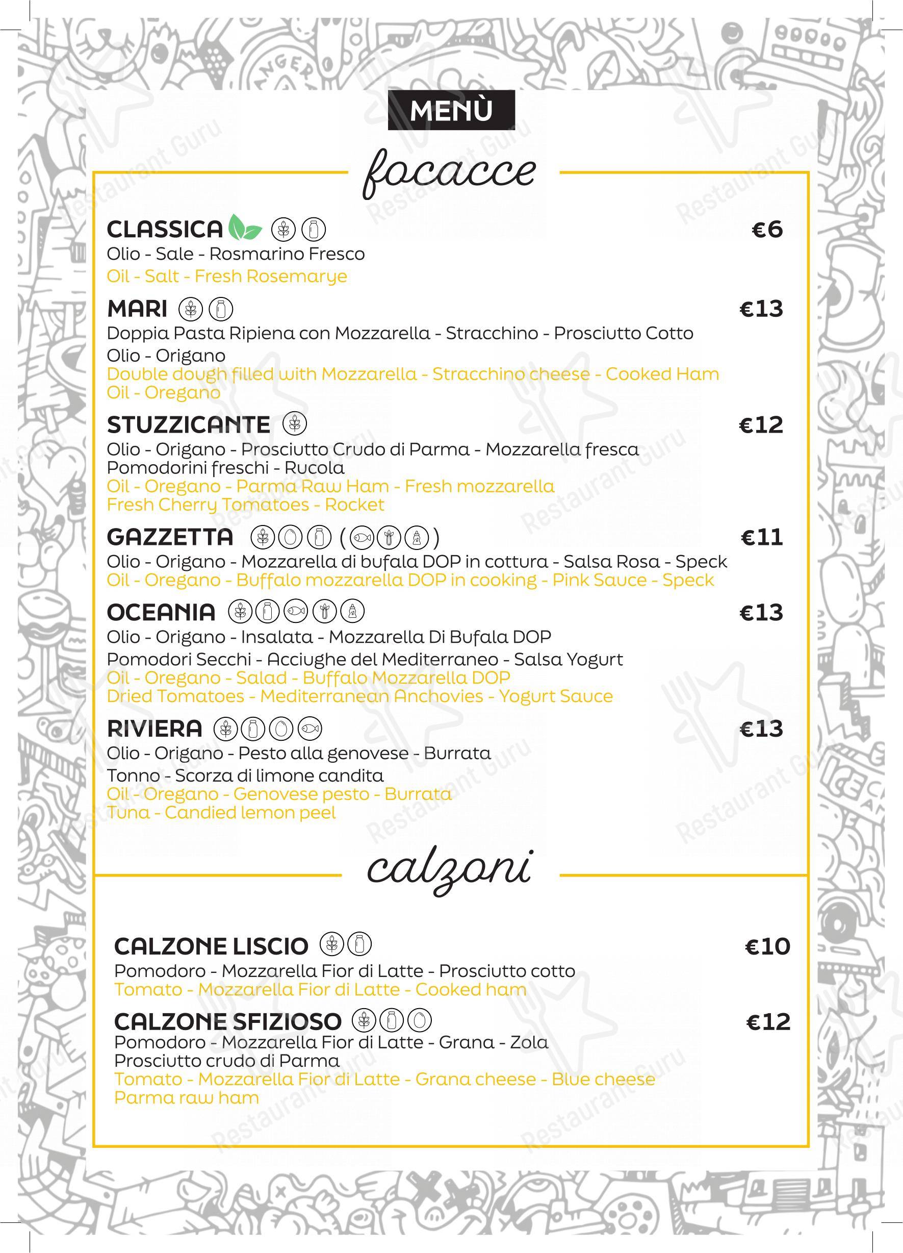 Menu per Pizzeria Damino in Angera