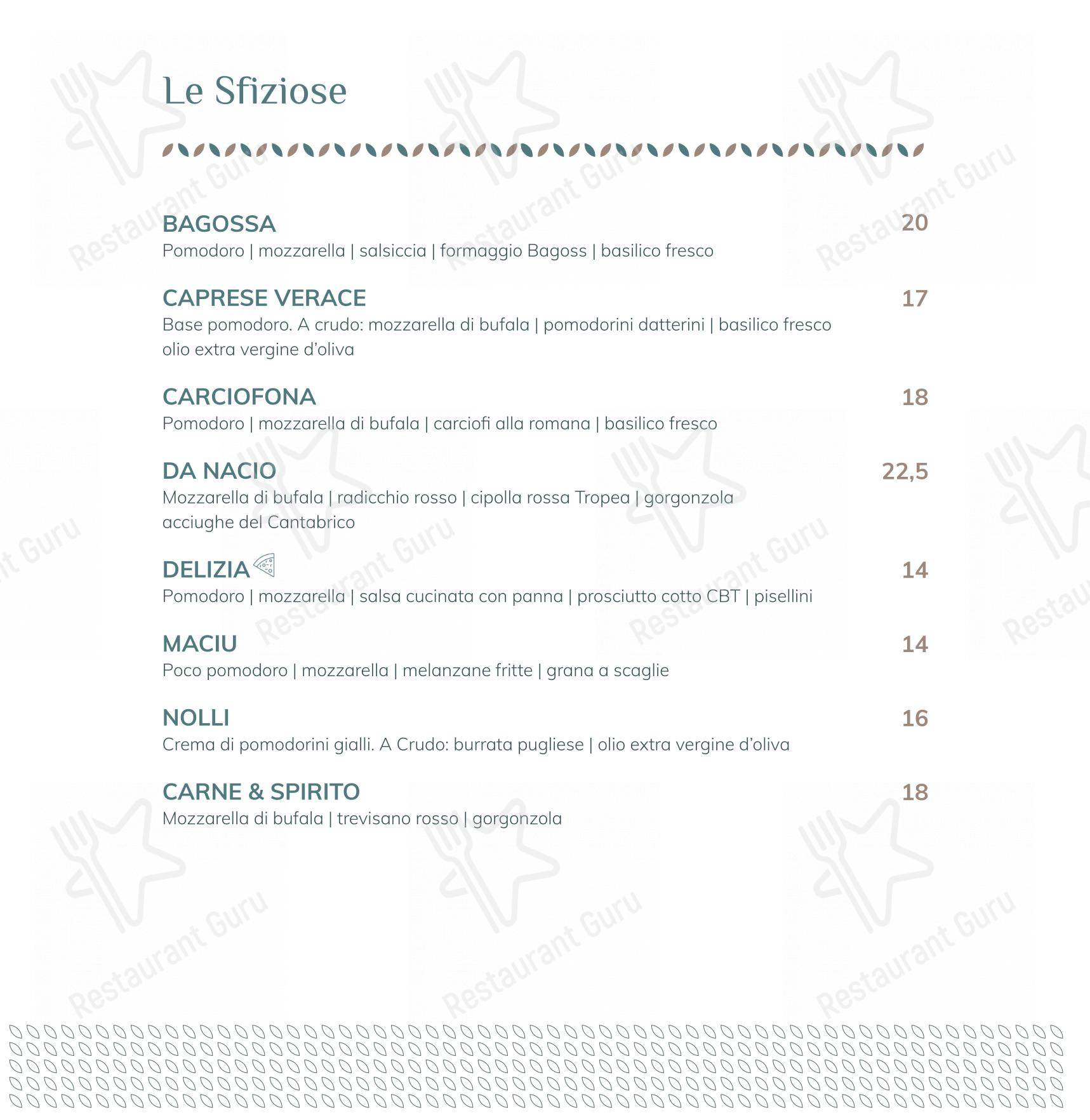 Menu di Preziosilla - Ristorante e Pizza d'Autore - Ночное меню