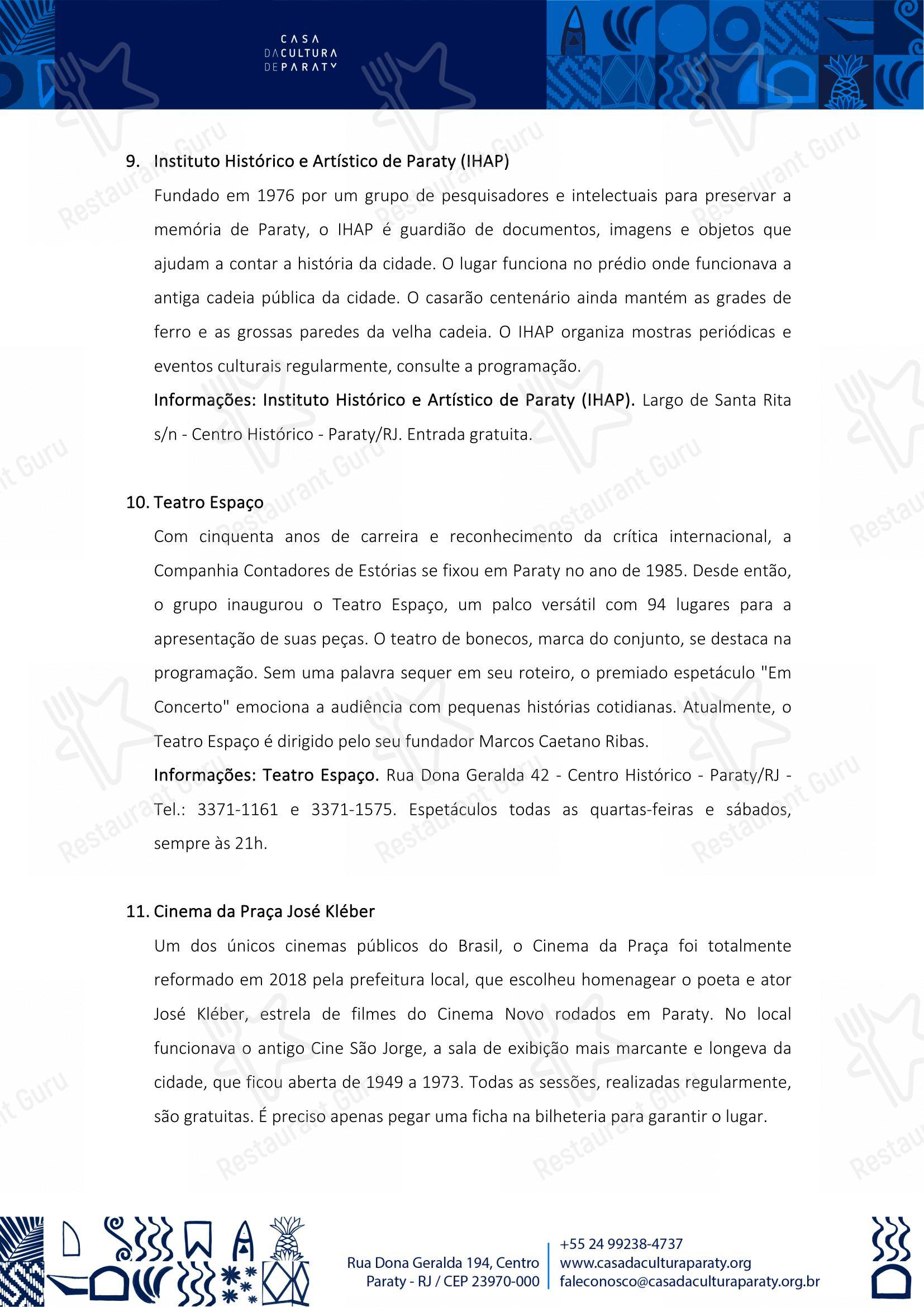 菜单 para Quintal das Letras restaurante