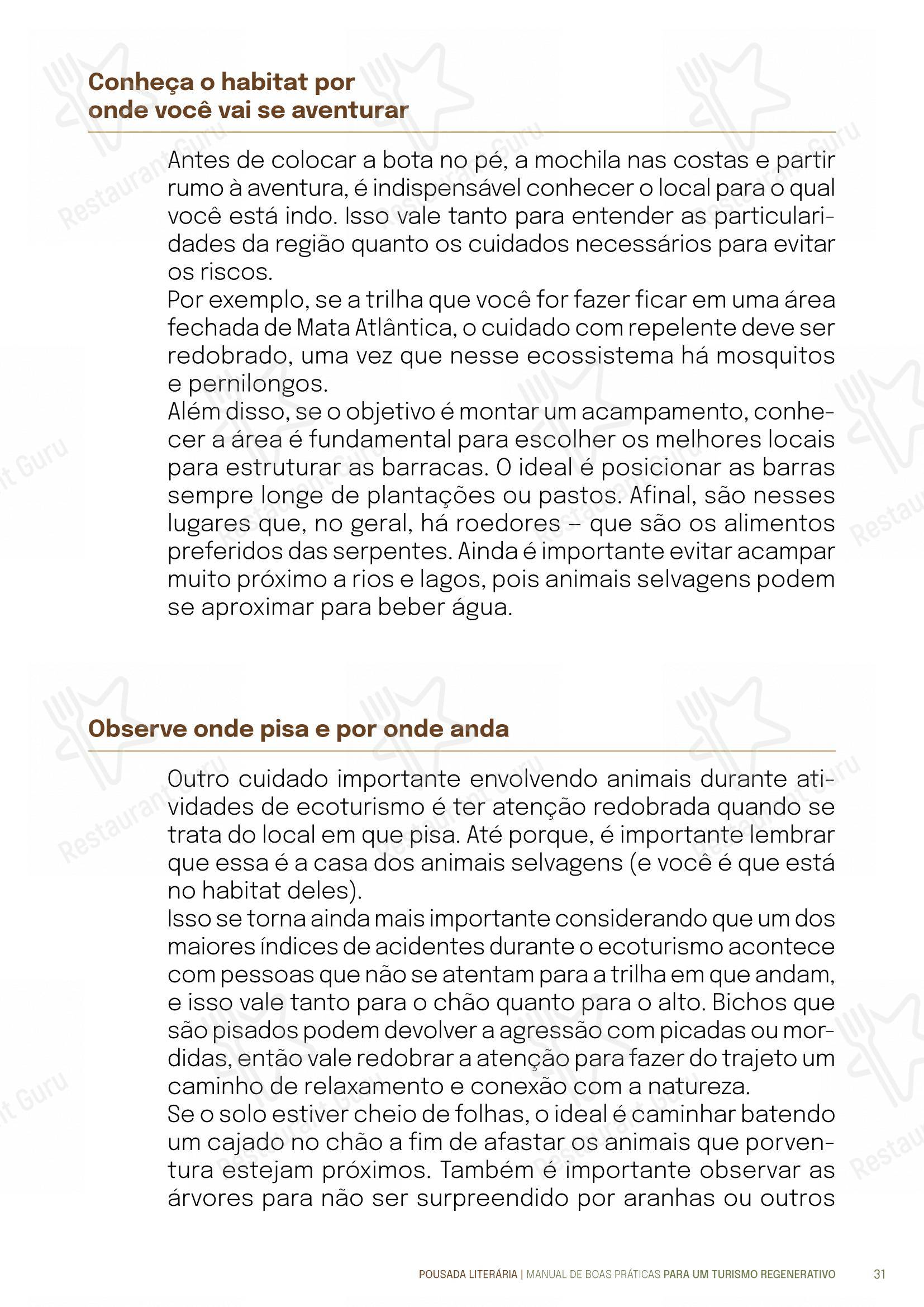 Menu bar para Quintal das Letras em Paraty