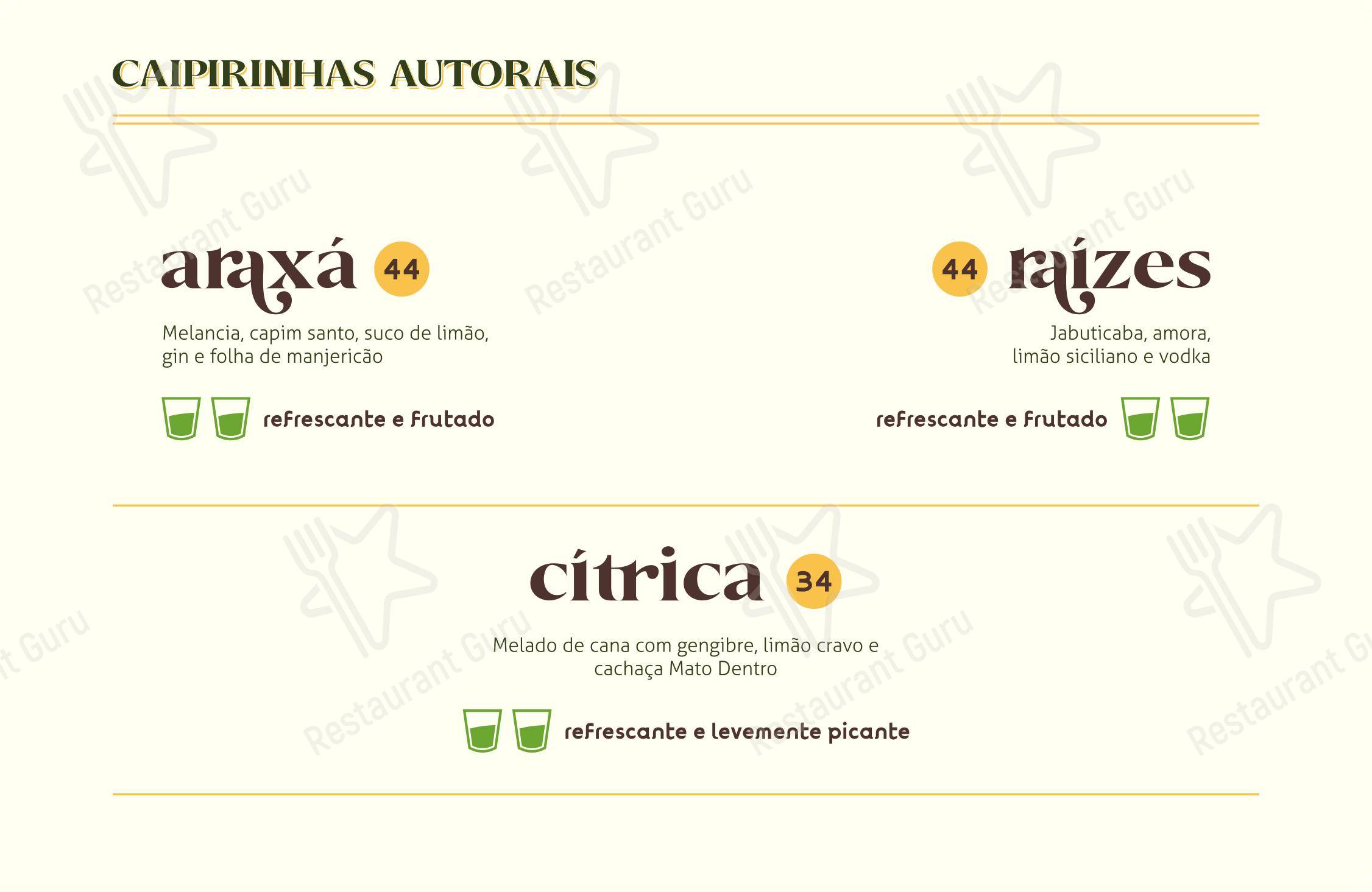 Raízes Restaurante Pizzaria em Ubatuba - Основное меню