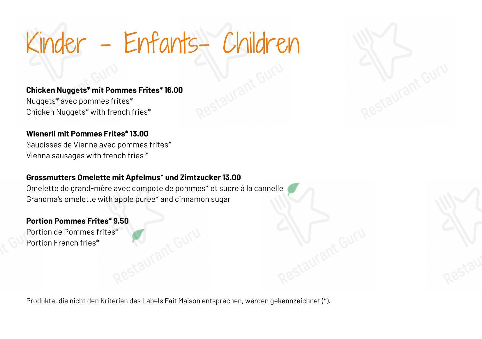 Restaurant Bärgji-Alp in Grächen - Menu bar