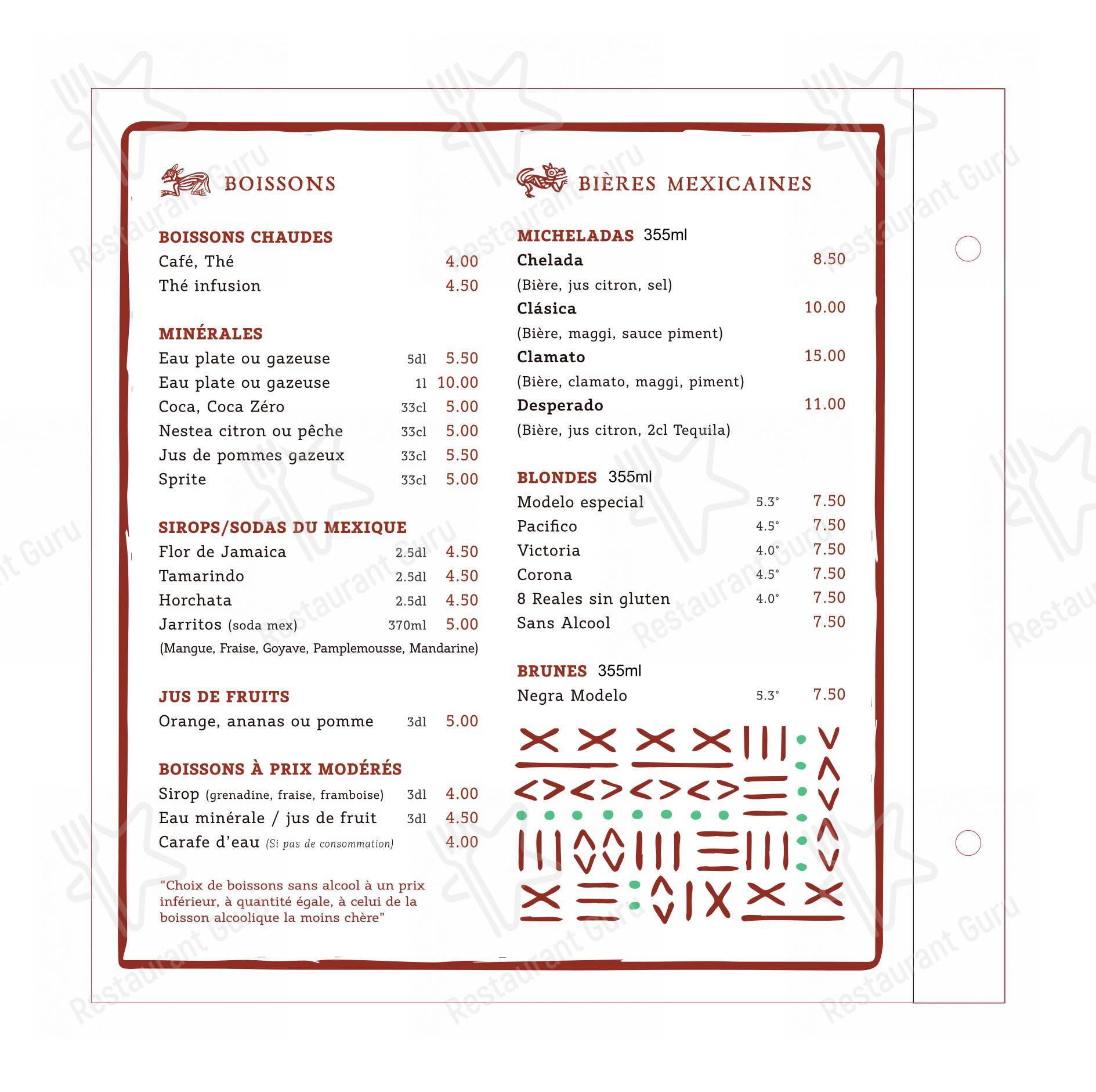 Restaurant Le Chat Rouge in Ginevra - Основное меню