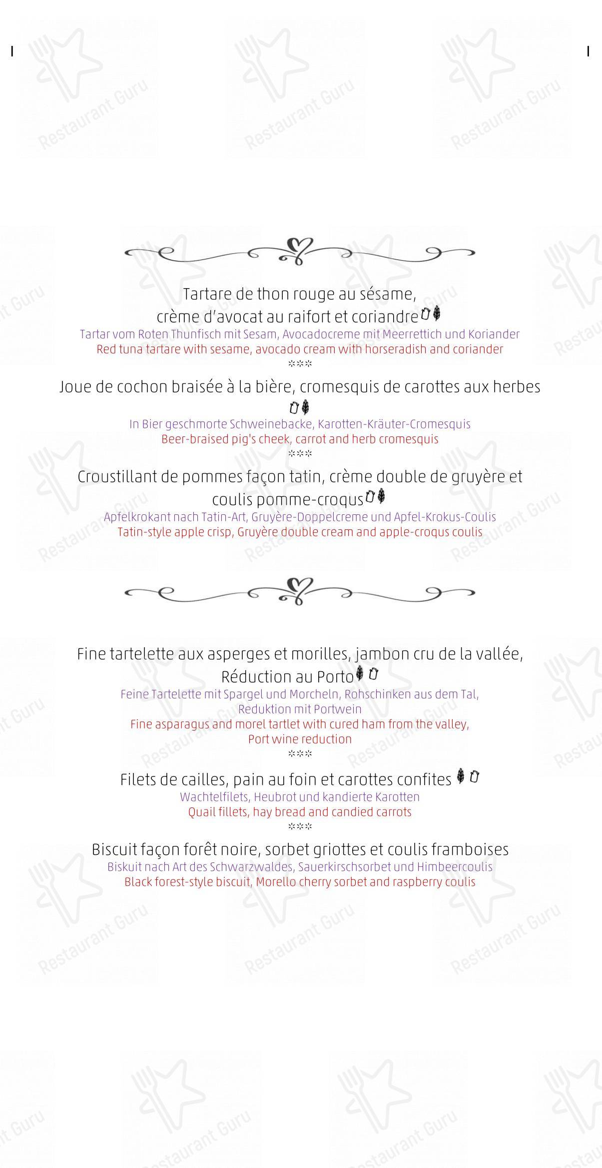 Menu per Restaurant Le Vieux-Chalet in Champéry