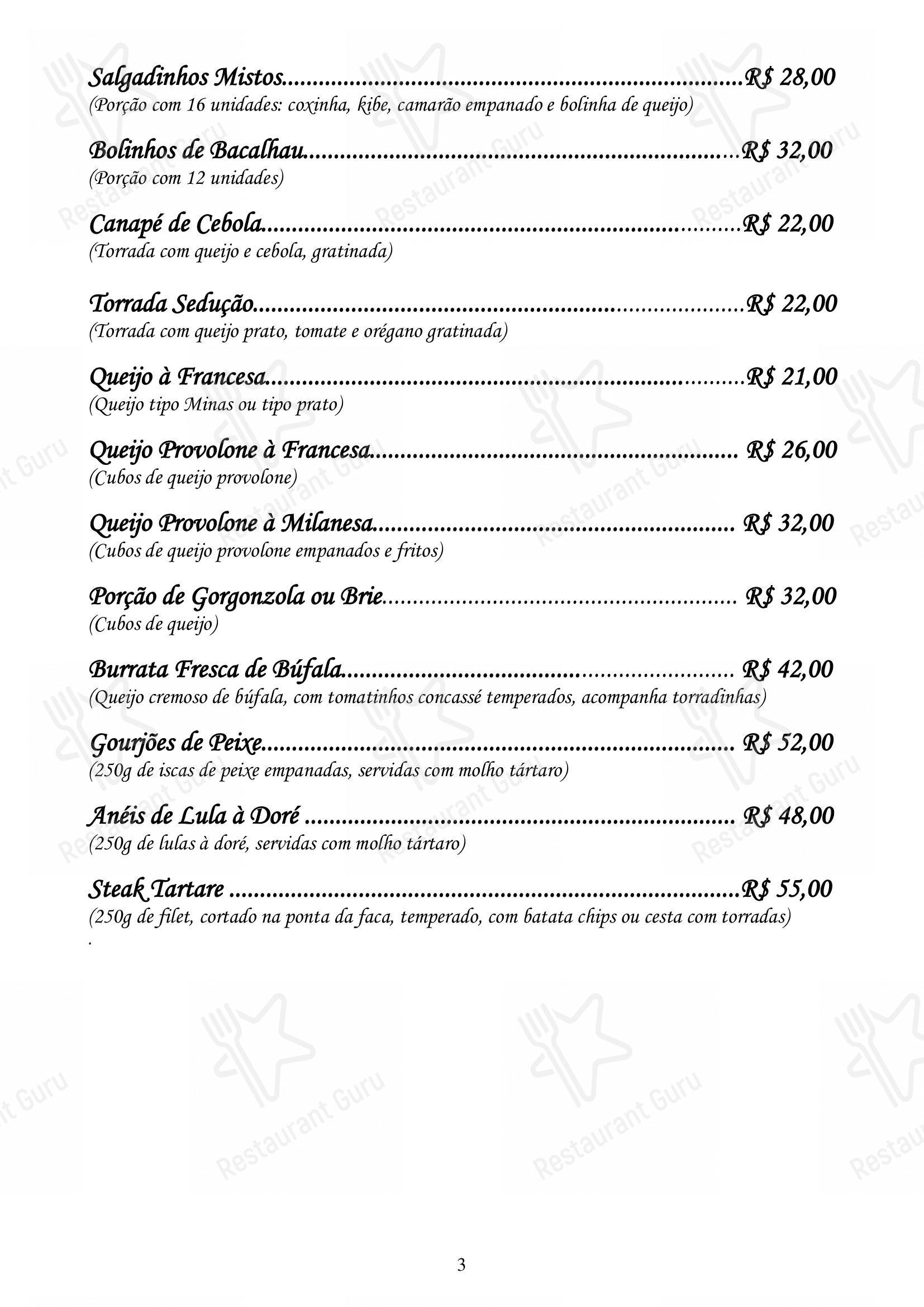 Основное меню para Restaurante Convés restaurante