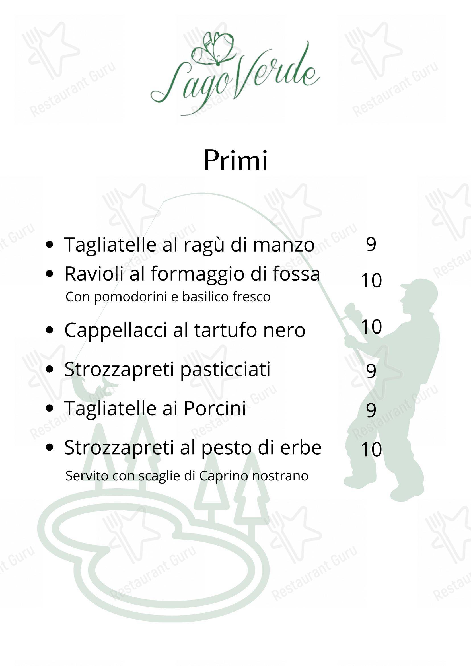Menu di lago verde - Menu bar