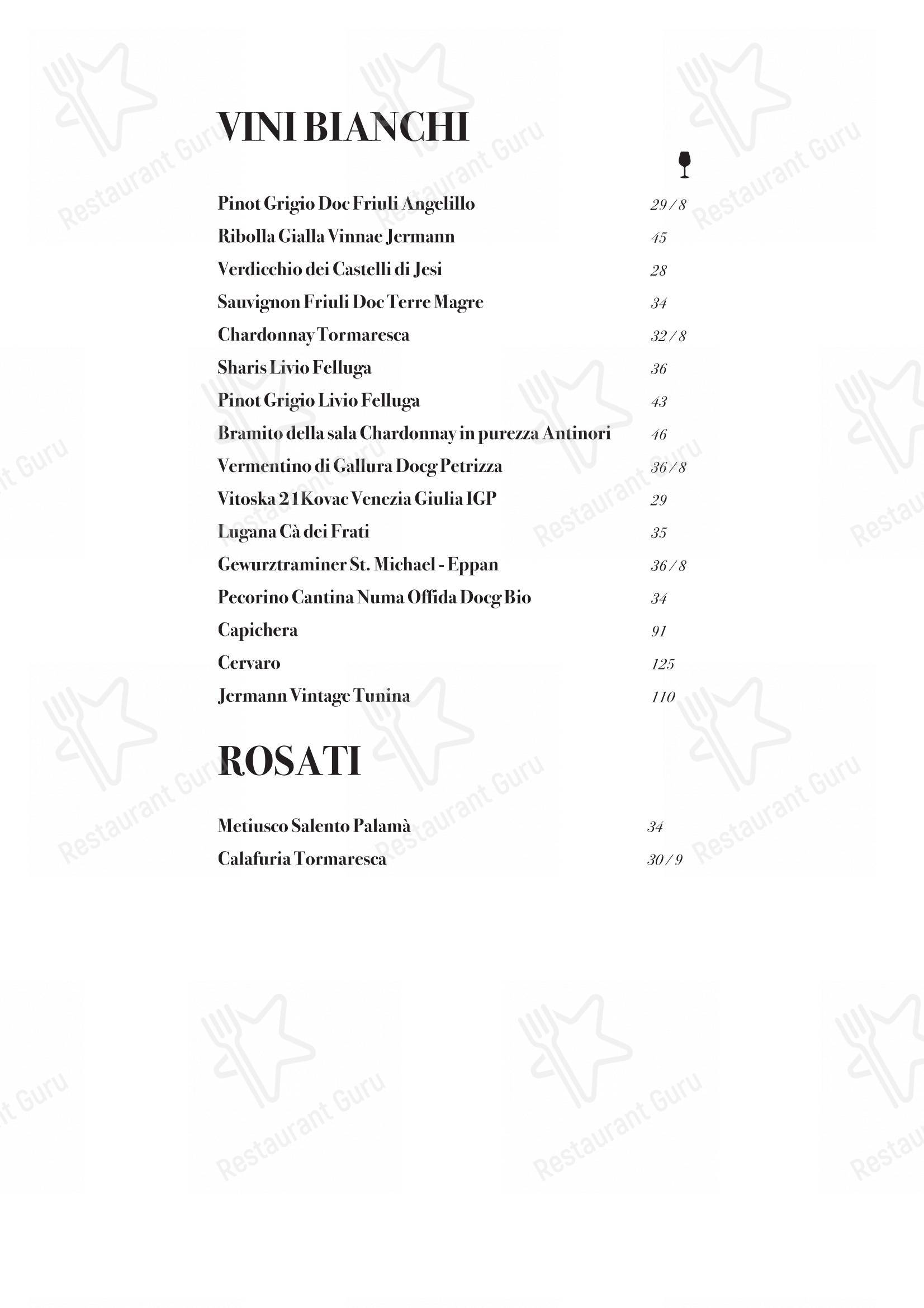 Menu bar per Ristorante Canasta Riccione pizzeria