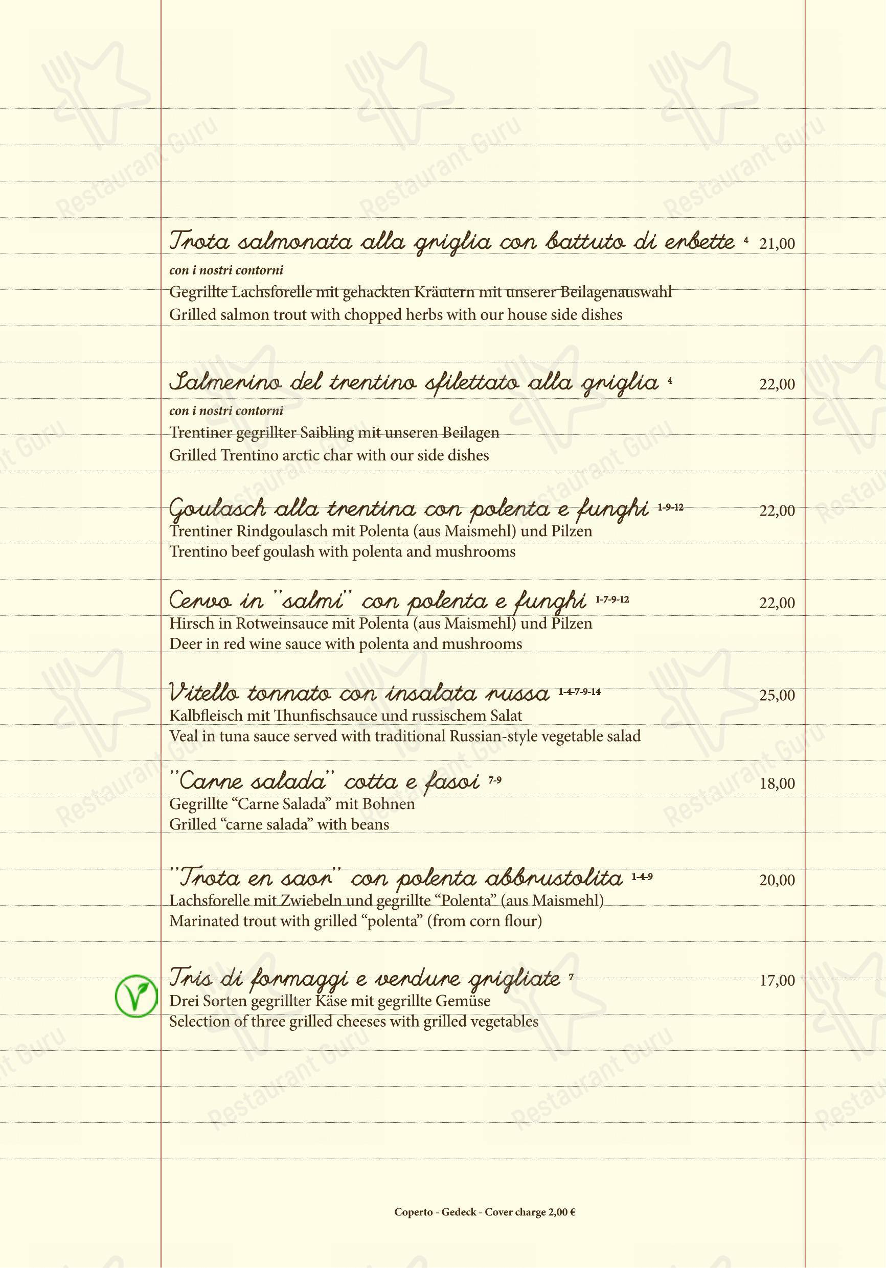 Menu di Ristorante alla Lega - Menu bar