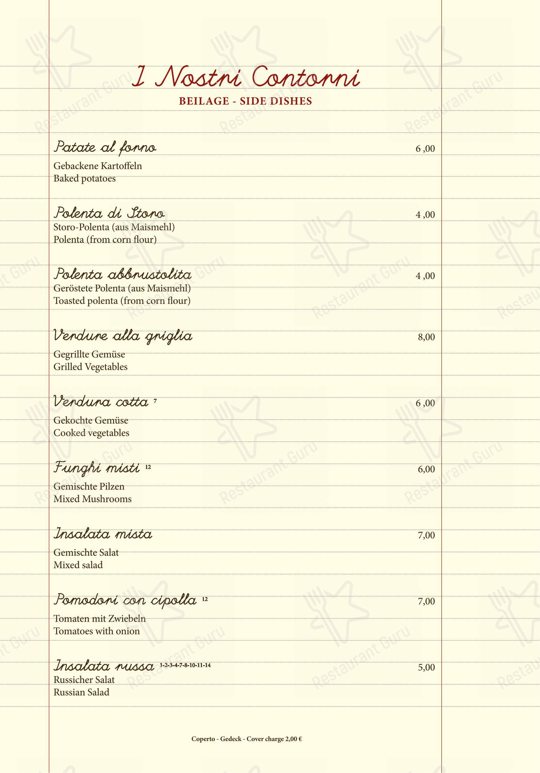 Menu bar per Ristorante alla Lega in Arco