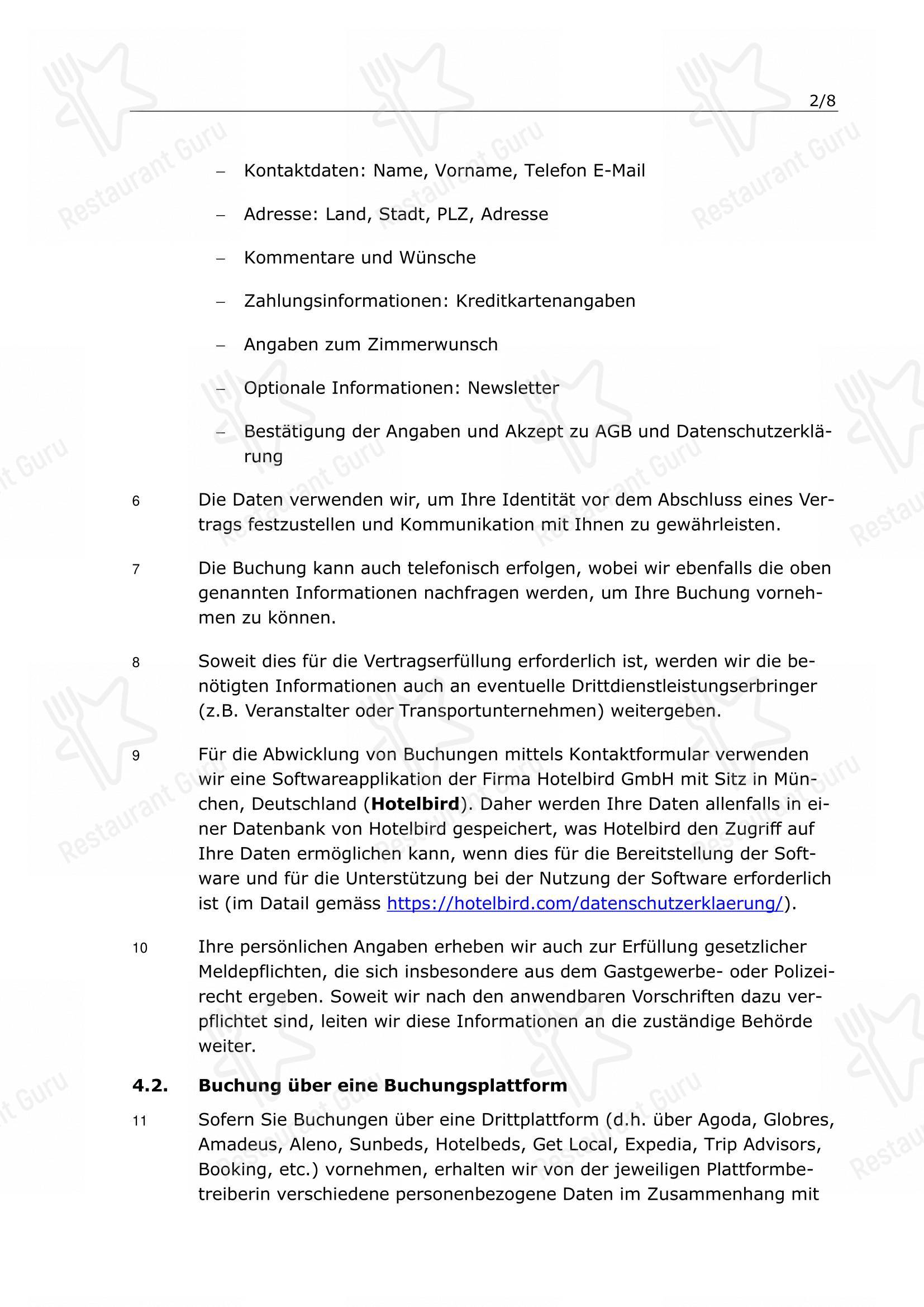 Swiss Chuchi Restaurant in Zurigo - Menu