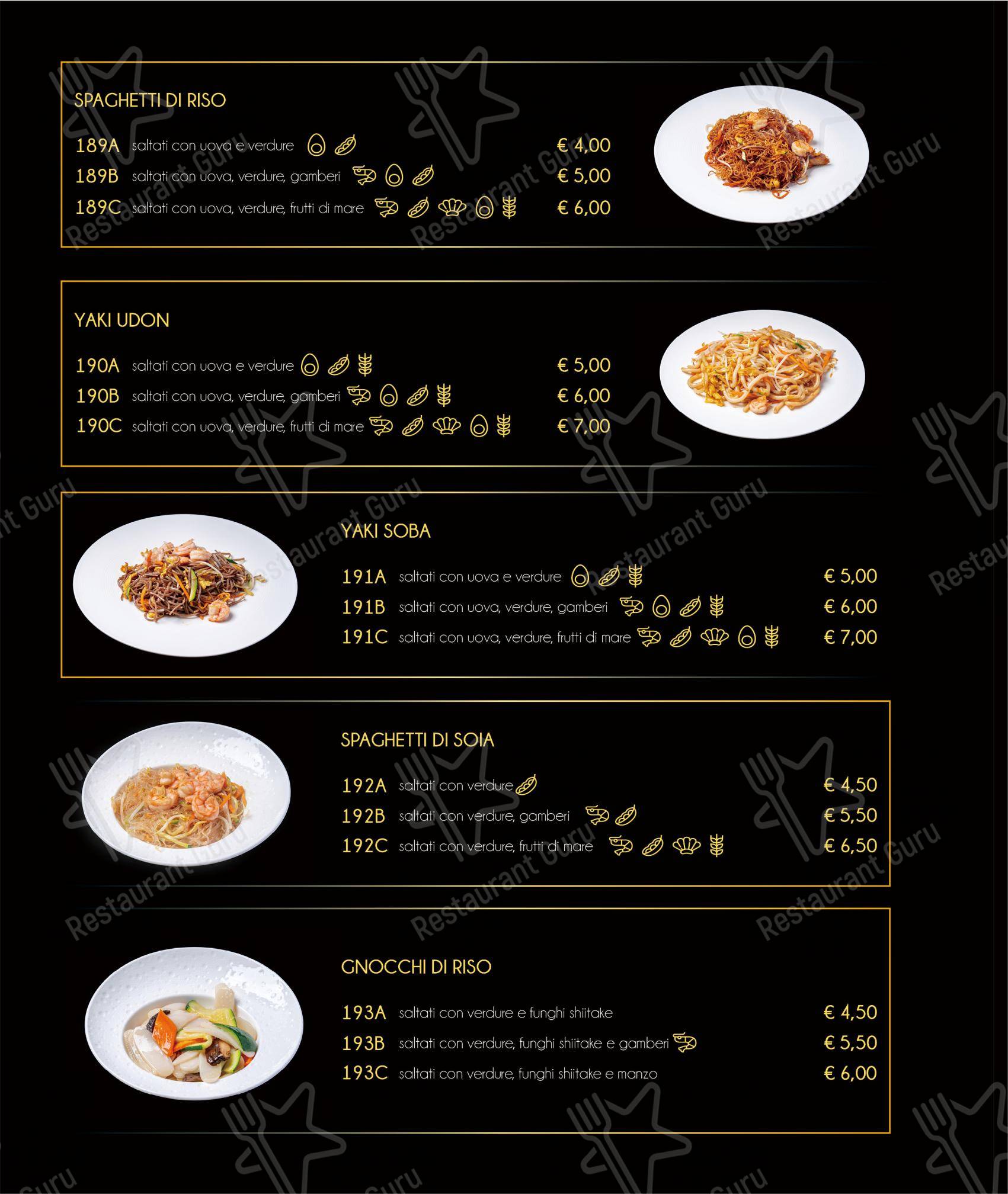 Menu bar per Tatsumi ristorante