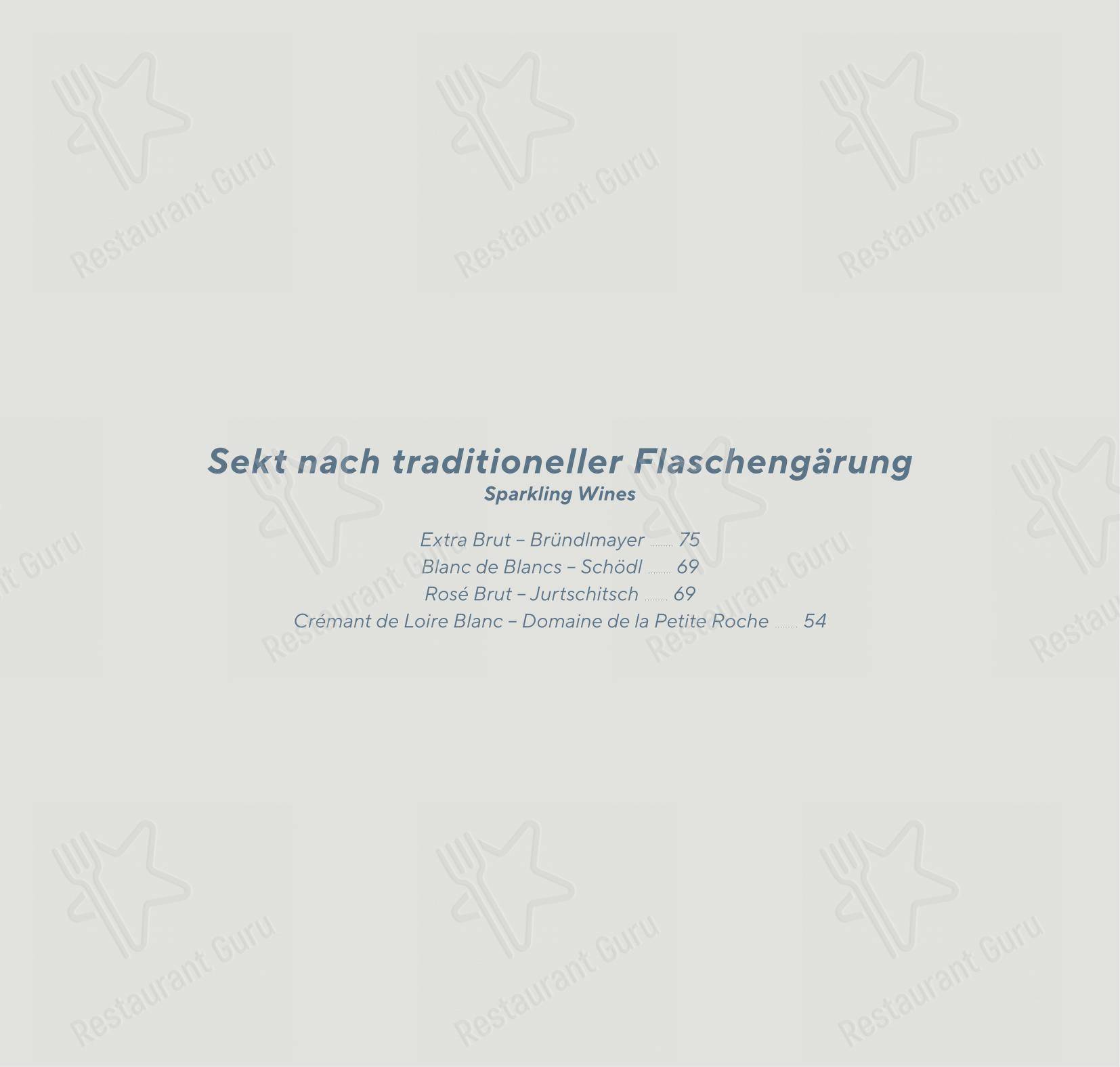 菜单 pour Vestibül Restaurant im Burgtheater restaurant