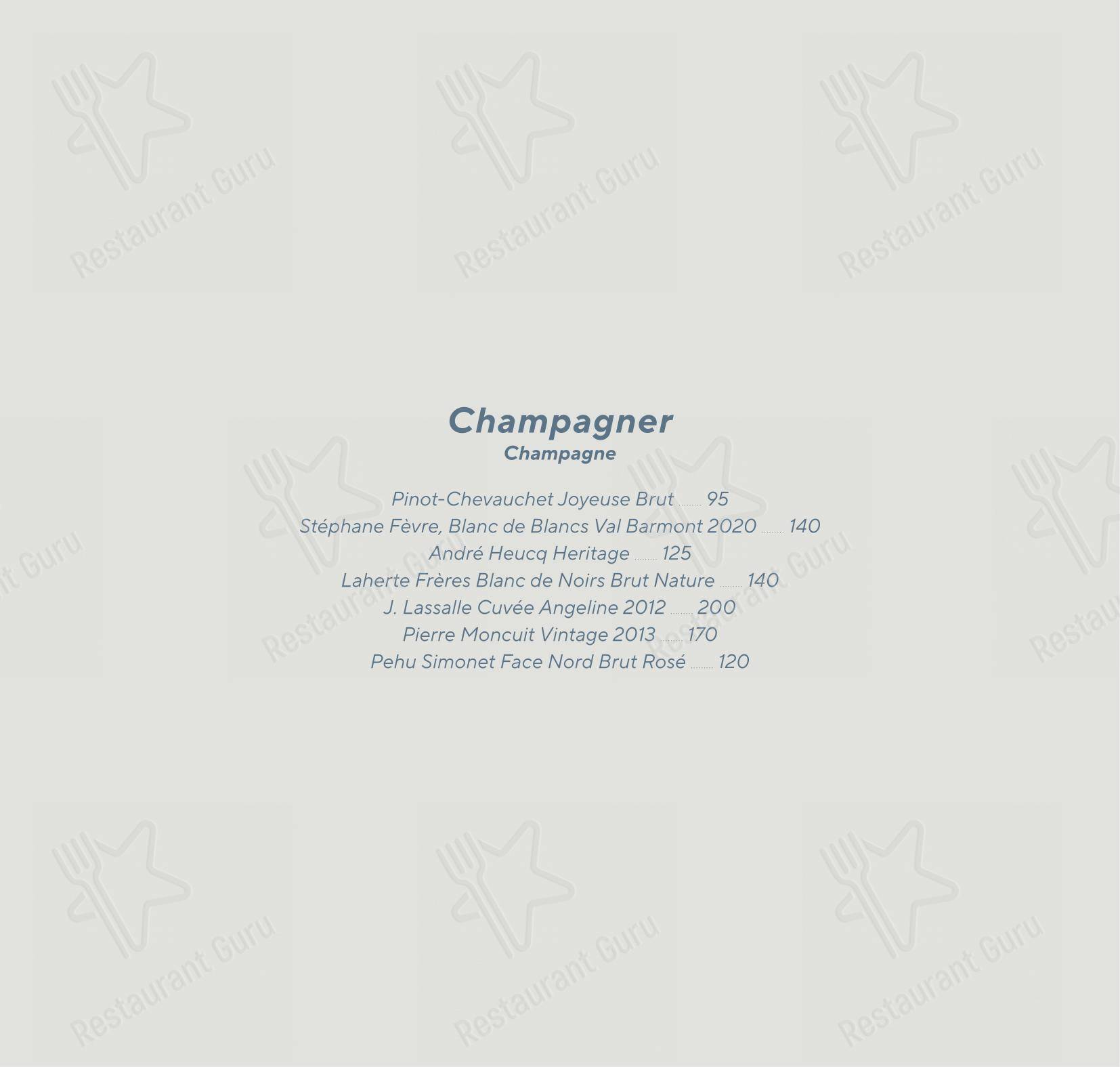 Menu pour Vestibül Restaurant im Burgtheater - 菜单