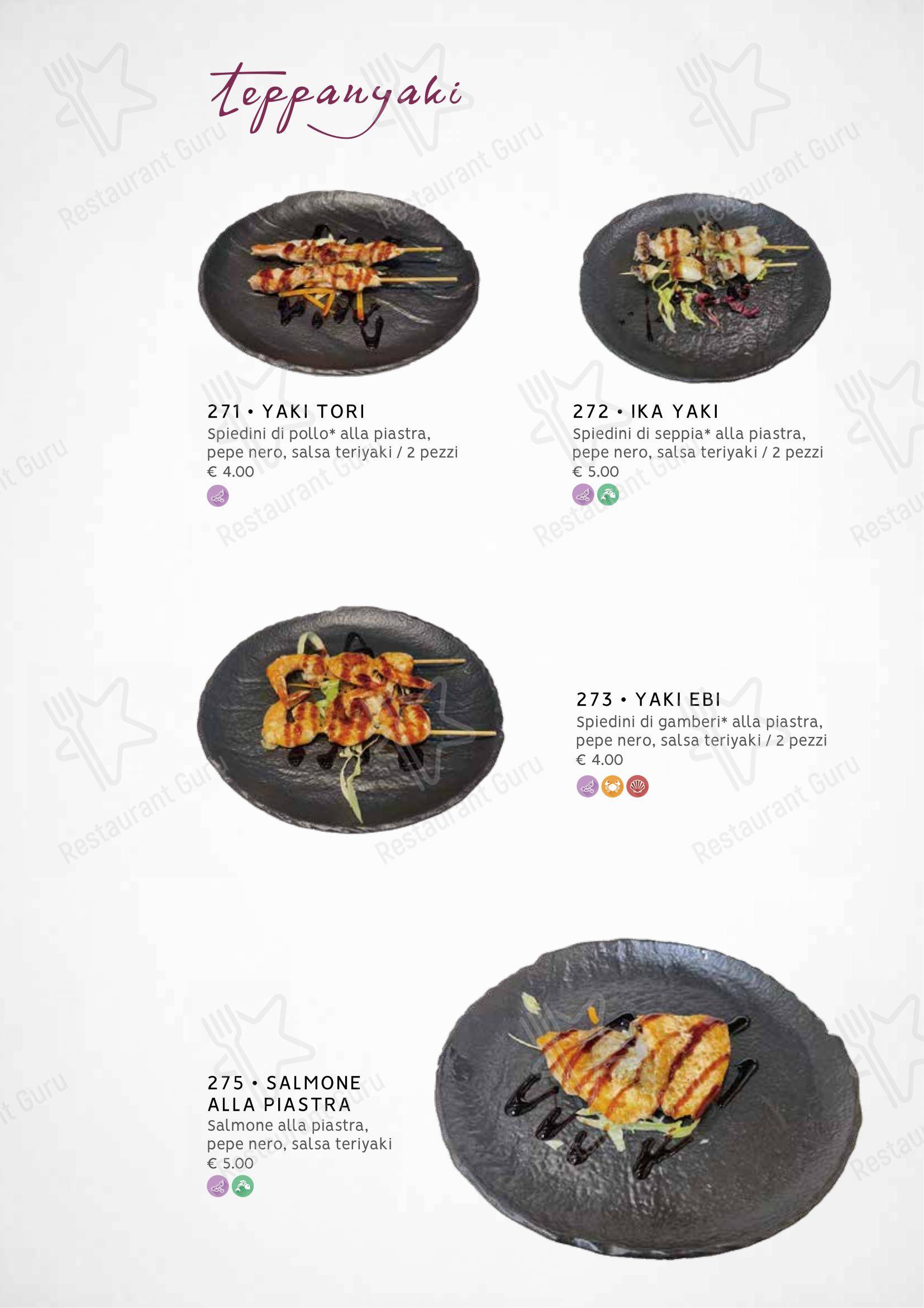 Menu per Zuru sushi ristorante