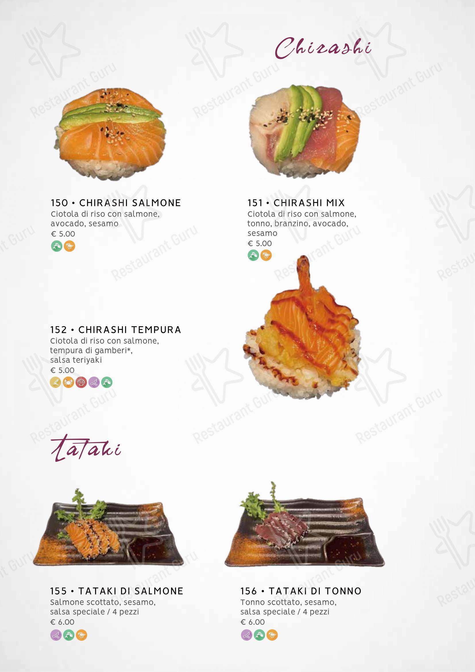 Zuru sushi in Reggio Calabria - Menu bar