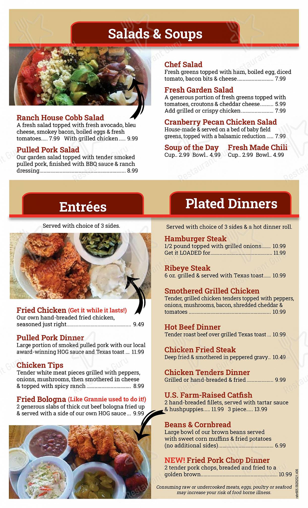 Menu at Ranch House Restaurant, Harrison