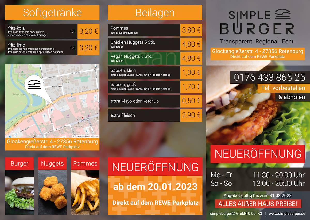 Menu de simpleburger Rotenburg