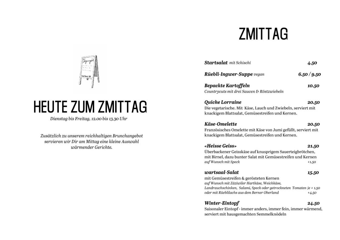 Menu di wartsaal brunch & burger restaurant 