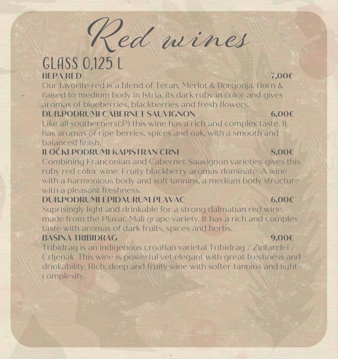 Menu di Bepa - Основное меню